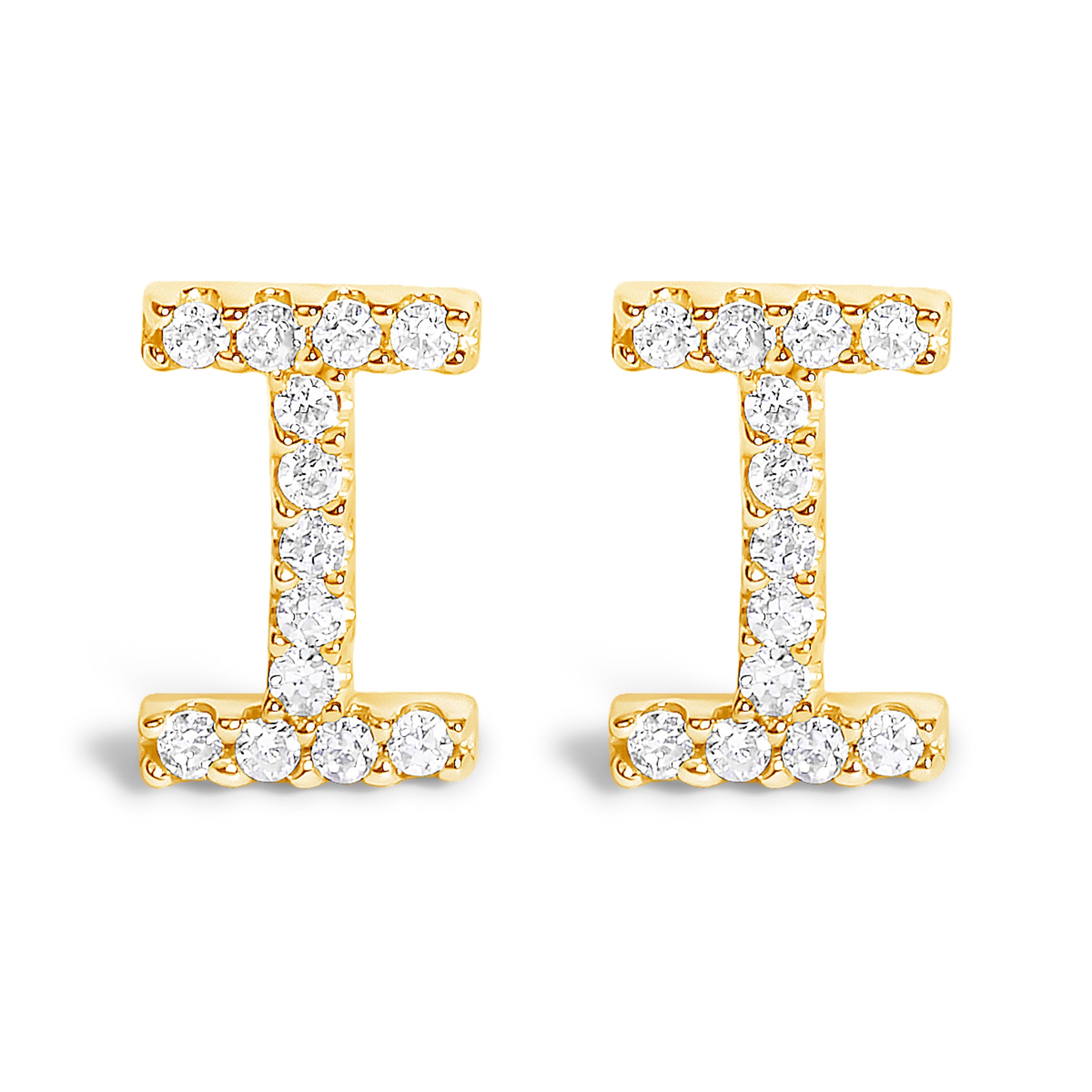 10K White Gold 1/10 Cttw Diamond Initial â€œAâ€ Stud Earring