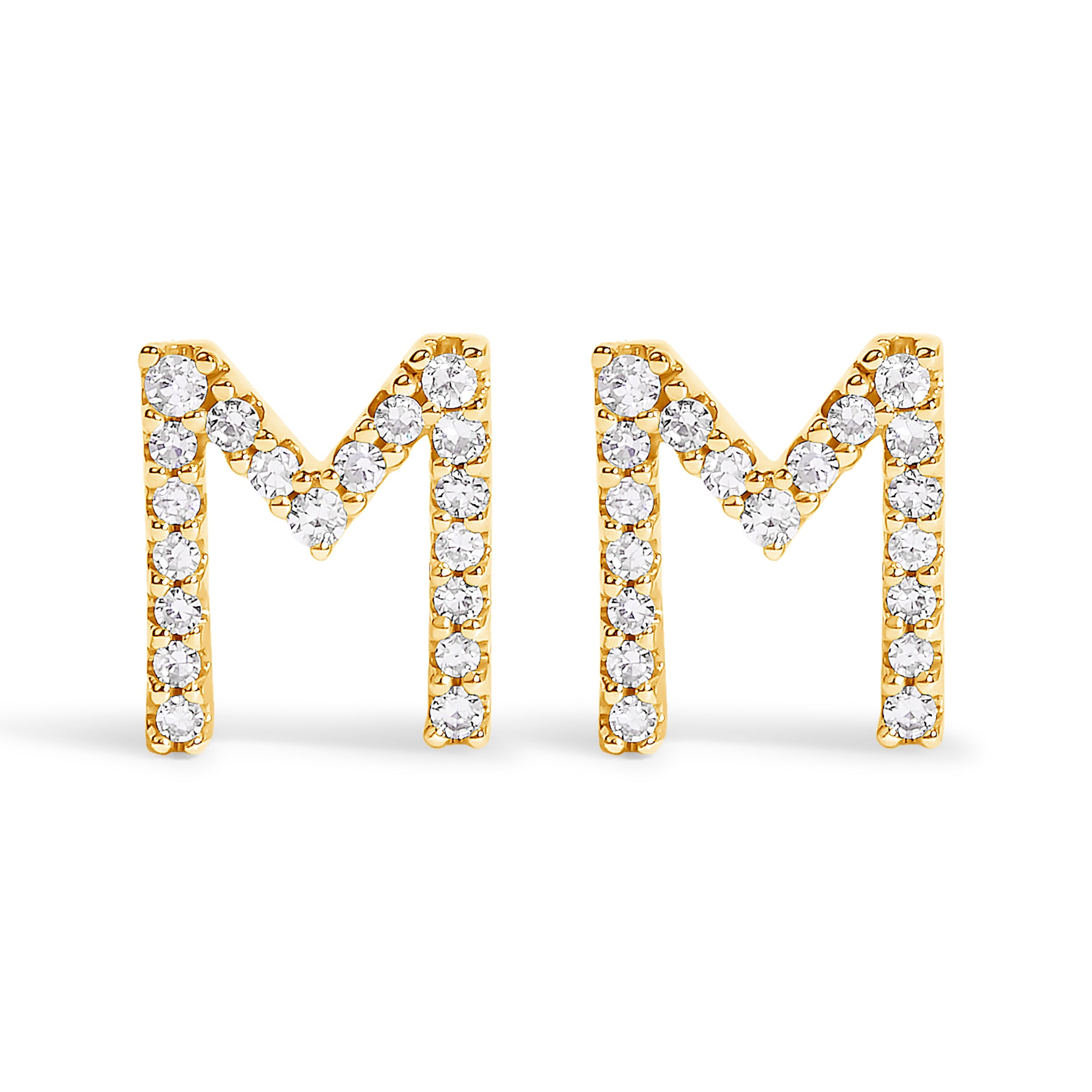 10K White Gold 1/10 Cttw Diamond Initial â€œAâ€ Stud Earring