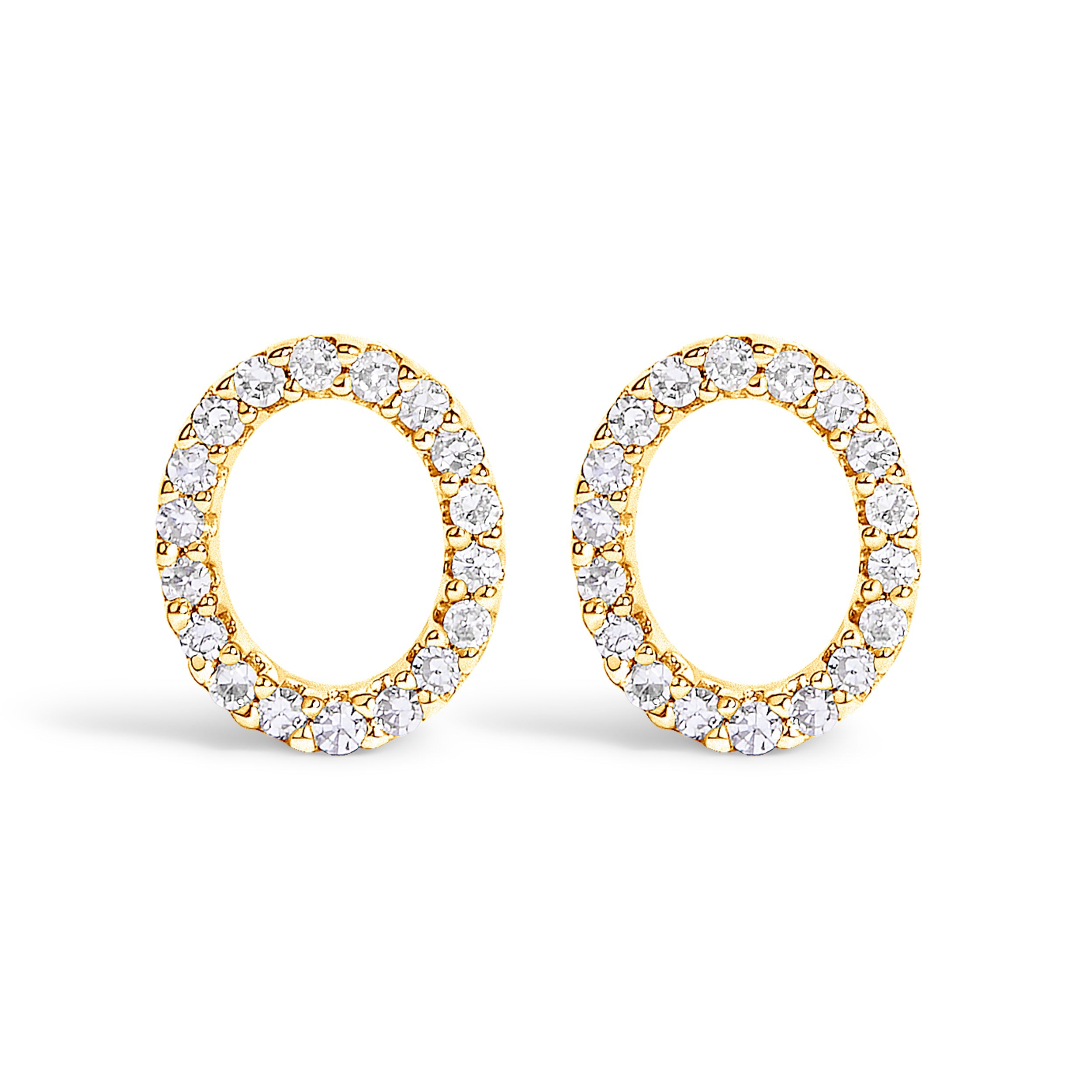 10K White Gold 1/10 Cttw Diamond Initial â€œAâ€ Stud Earring