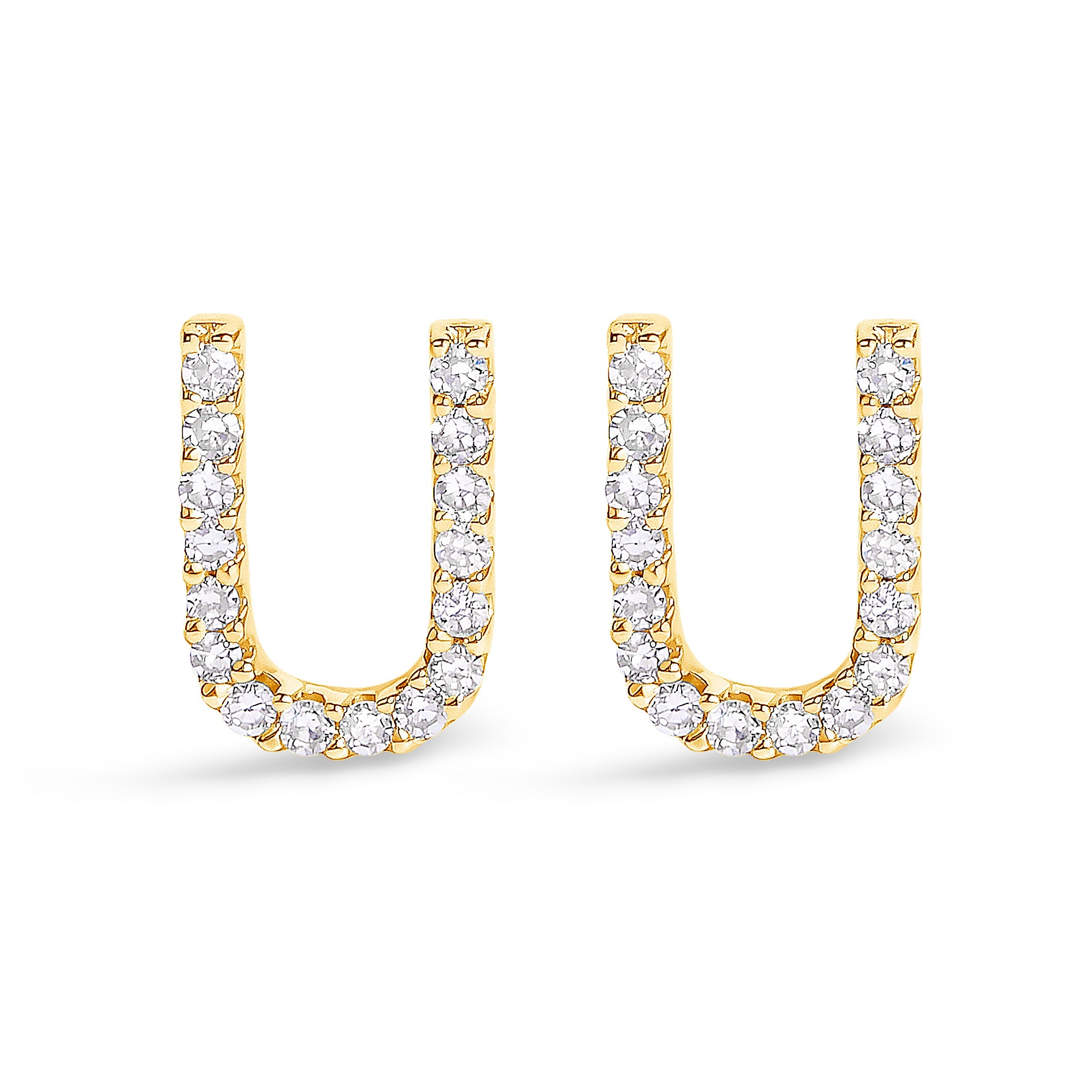 10K White Gold 1/10 Cttw Diamond Initial â€œAâ€ Stud Earring