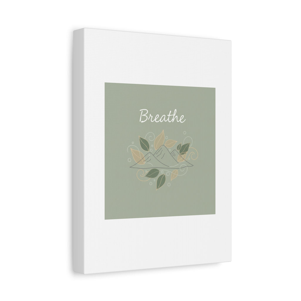 Breathe Mountain Line Canvas | Nature Symbols, Minimal Forest Wall Art