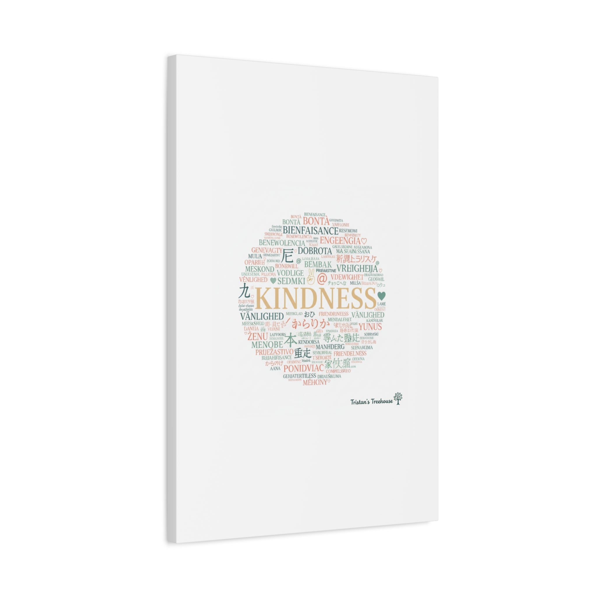 Kindness Word Cloud Canvas | Fresh Start Minimalist Wall Art