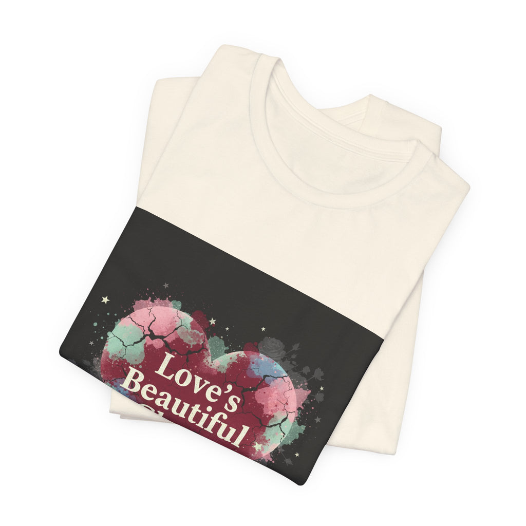 Love's Beautiful Chaos Tee | grunge heart shirt, distressed love tee