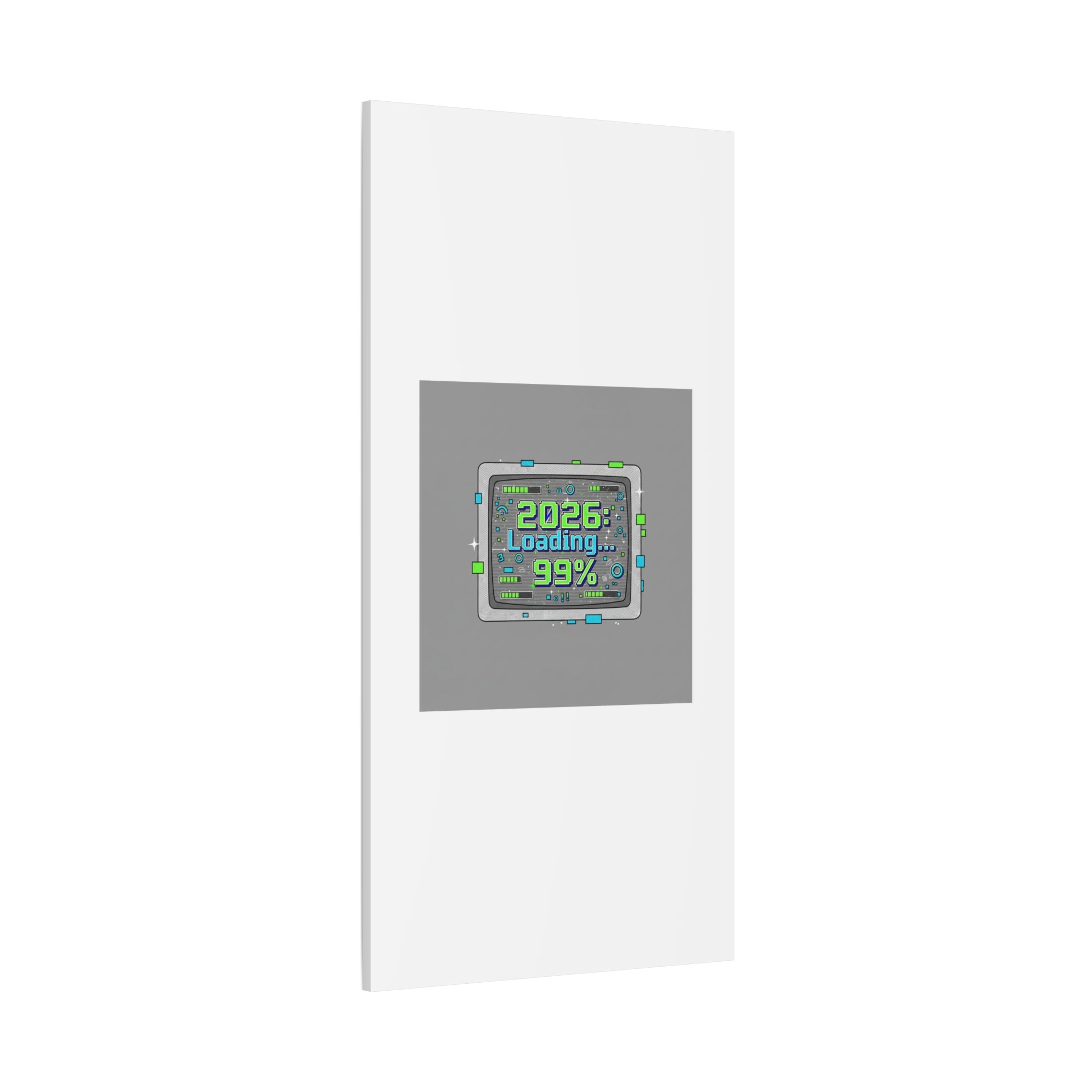 2026 Loading 99% Canvas | NYE countdown, retro system interface