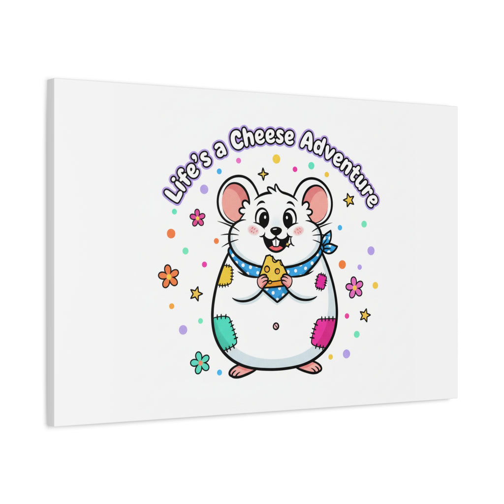 Life's a Cheese Adventure Canvas | Rodent-Core rat art print