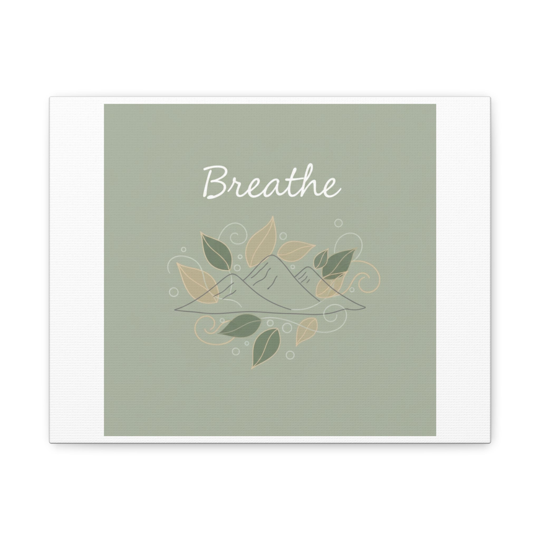 Breathe Mountain Line Canvas | Nature Symbols, Minimal Forest Wall Art