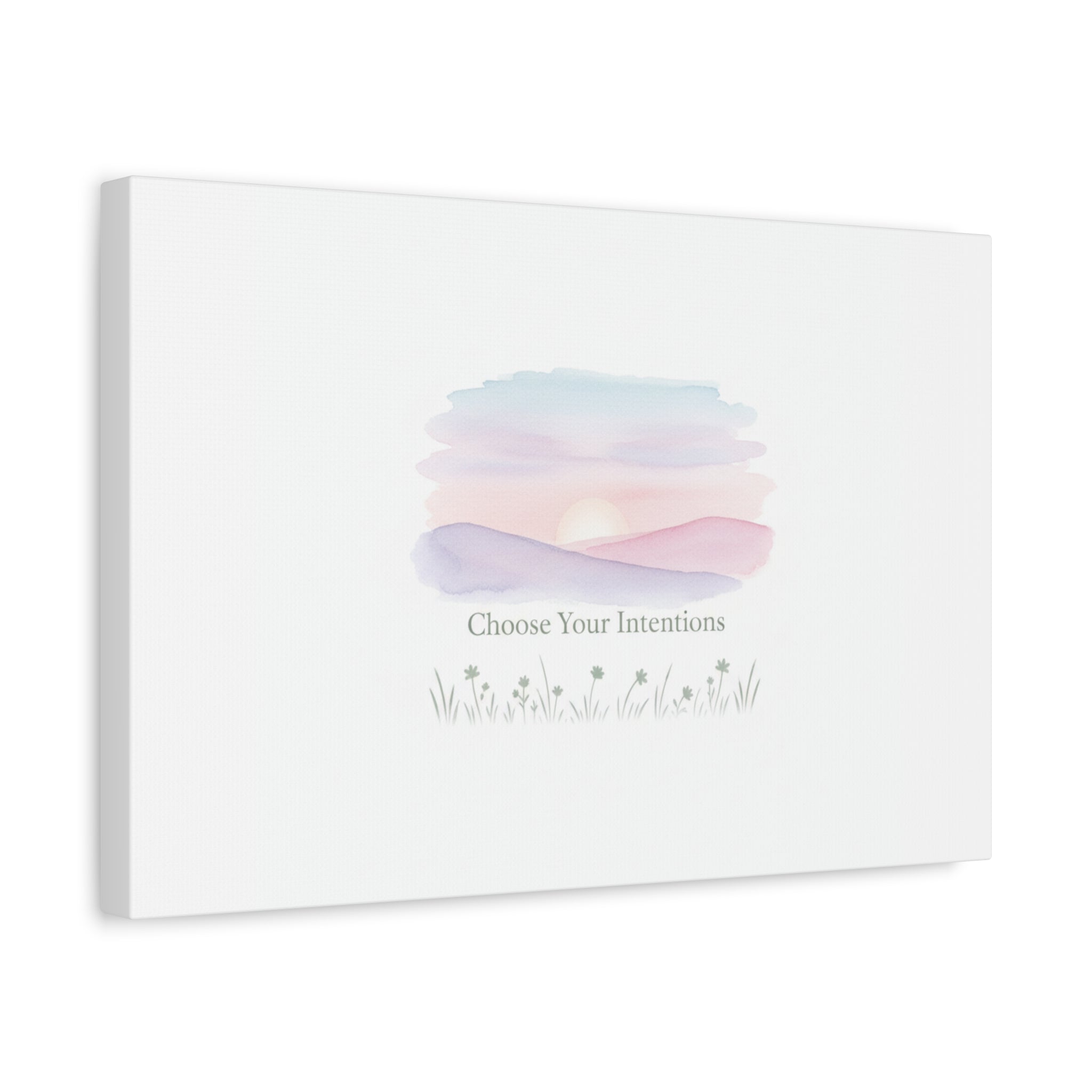 Choose Your Intentions Canvas, soft wellness poster, pastel gradient mindfulness art
