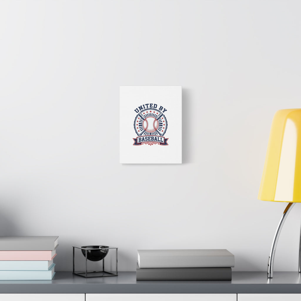 United by Baseball Canvas | Patriotic Baseball Graphic, Red White Blue Wall Art