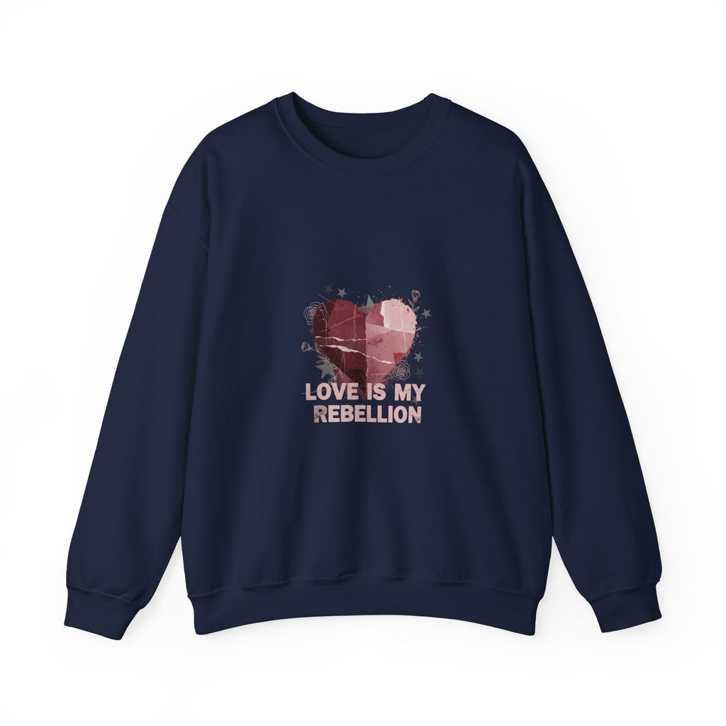 Love Is My Rebellion Sweatshirt | soft grunge heart, distressed punk heart design