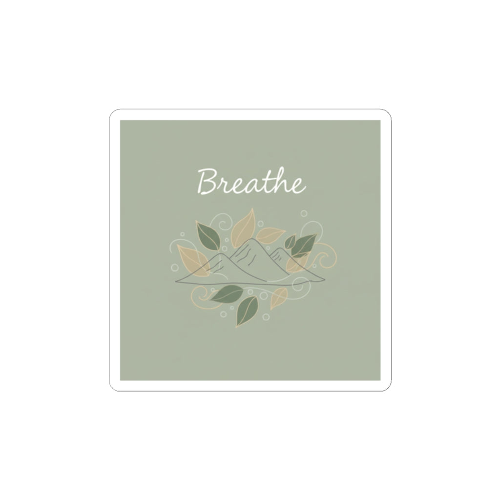 Breathe Mountain Sticker | Nature Vibes Decal, Minimal Forest Moon Phase Style
