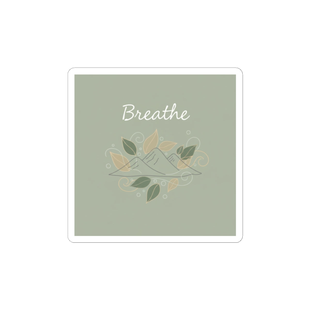 Breathe Mountain Sticker | Nature Vibes Decal, Minimal Forest Moon Phase Style