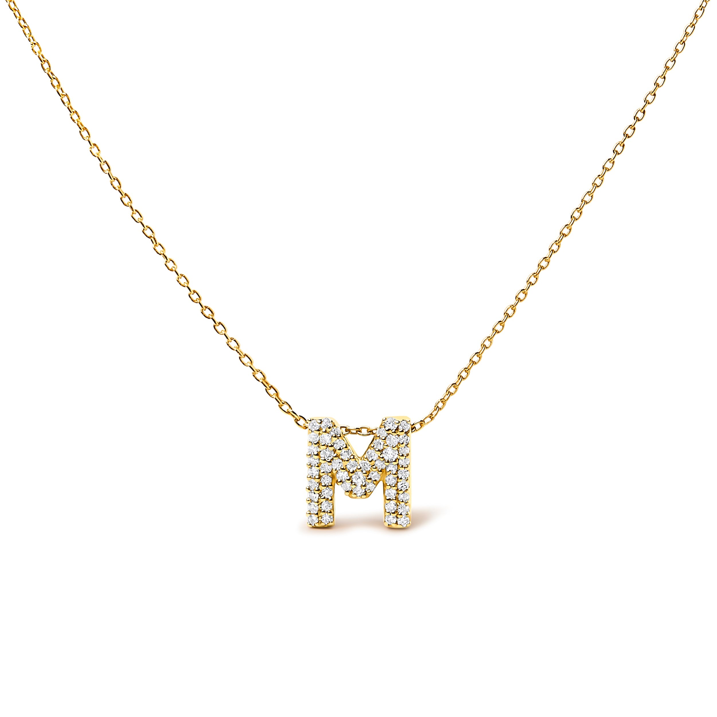 10K White Gold Diamond Accent "A" Initial Bubble Pendant Necklace