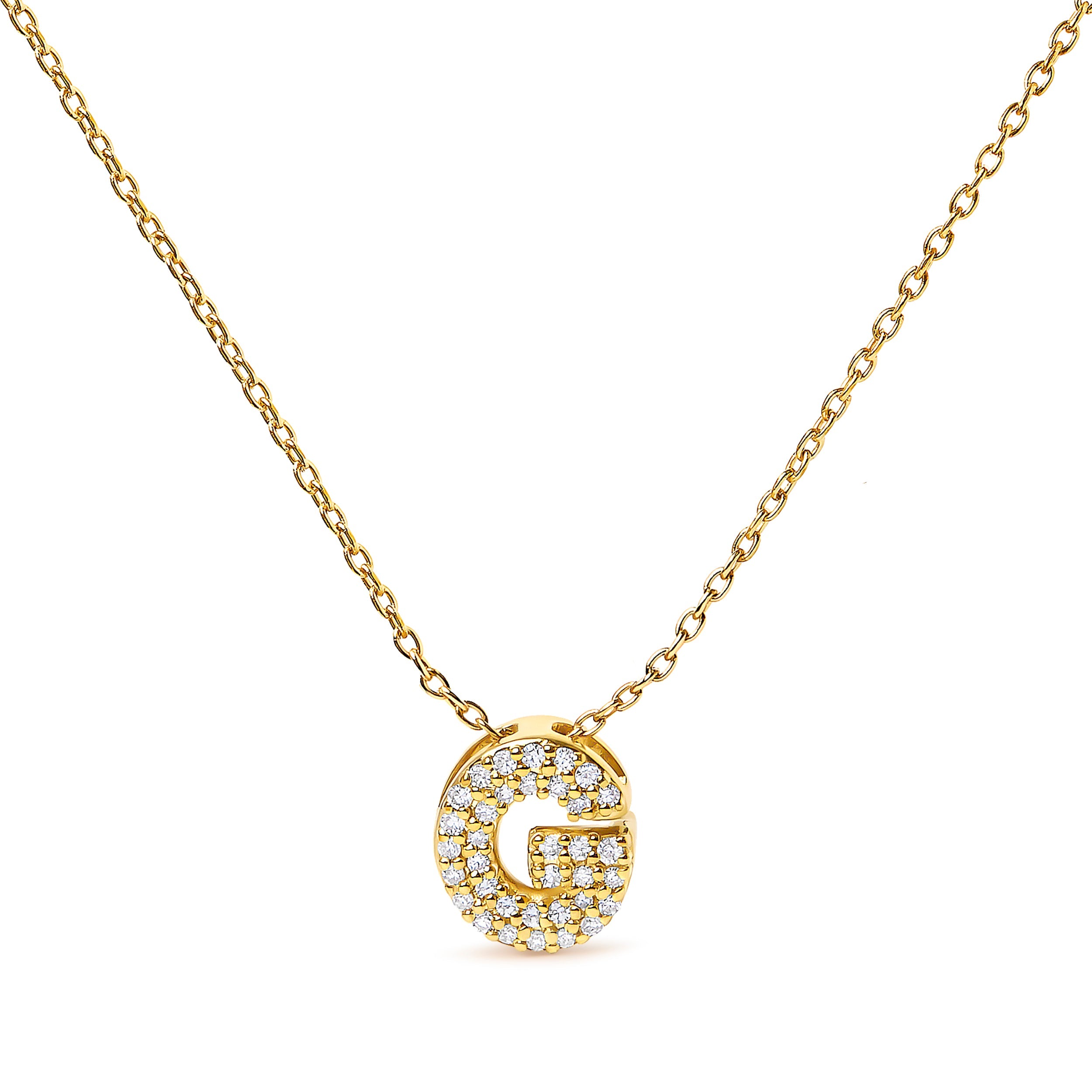 10K White Gold Diamond Accent "A" Initial Bubble Pendant Necklace