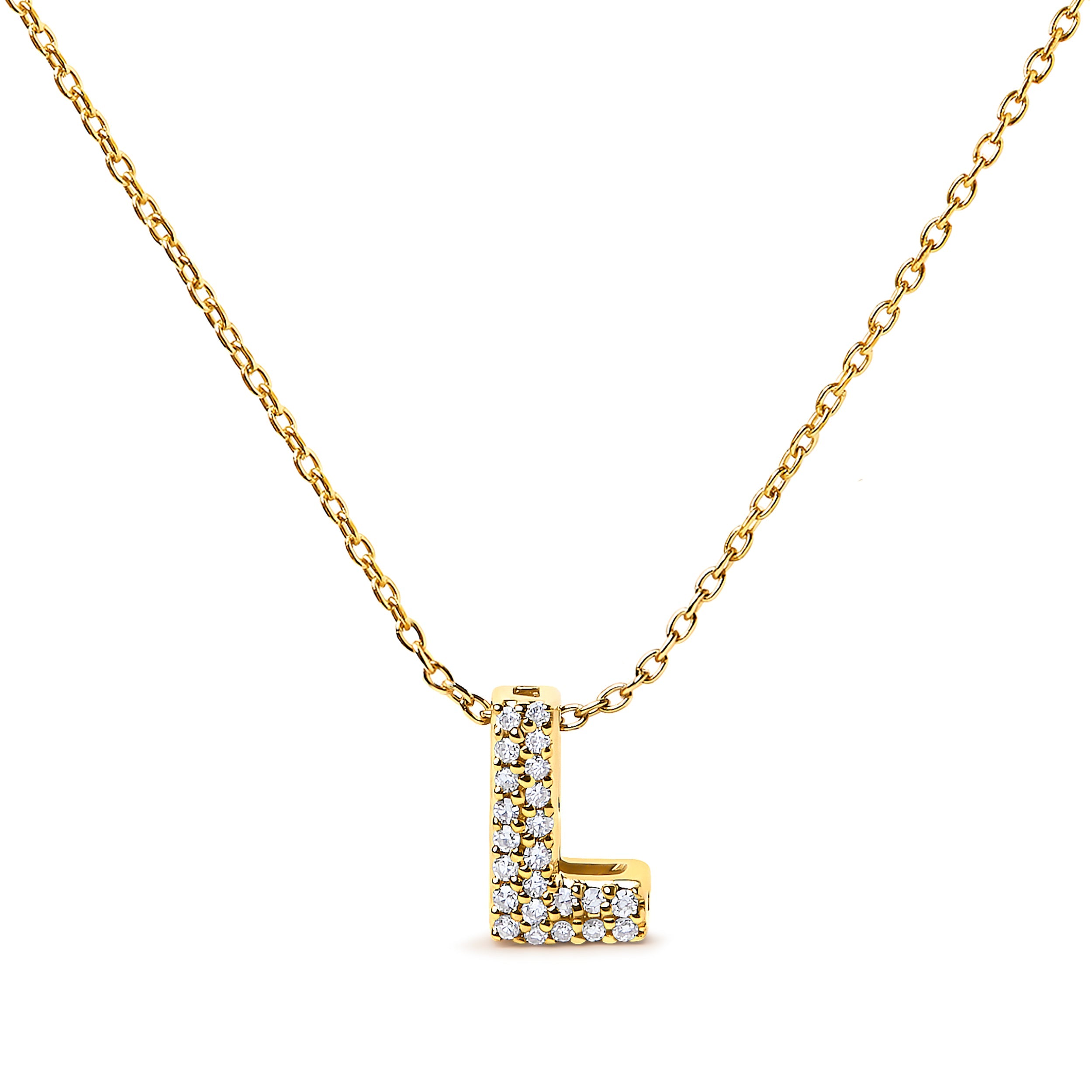 10K White Gold Diamond Accent "A" Initial Bubble Pendant Necklace