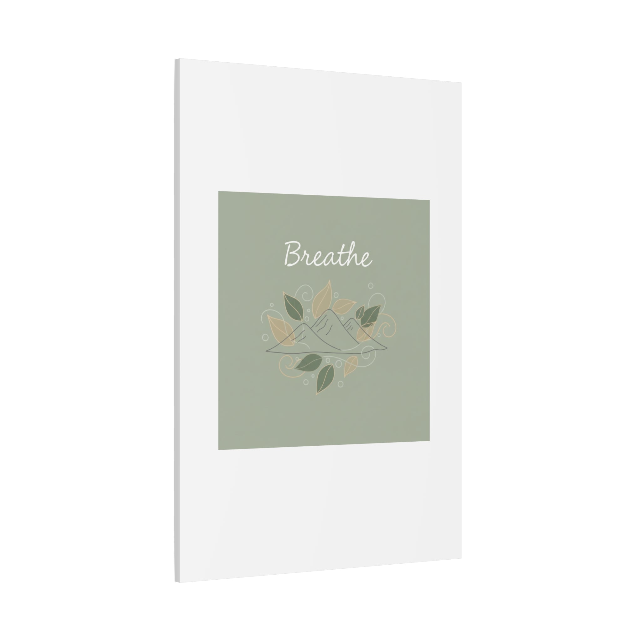 Breathe Mountain Line Canvas | Nature Symbols, Minimal Forest Wall Art