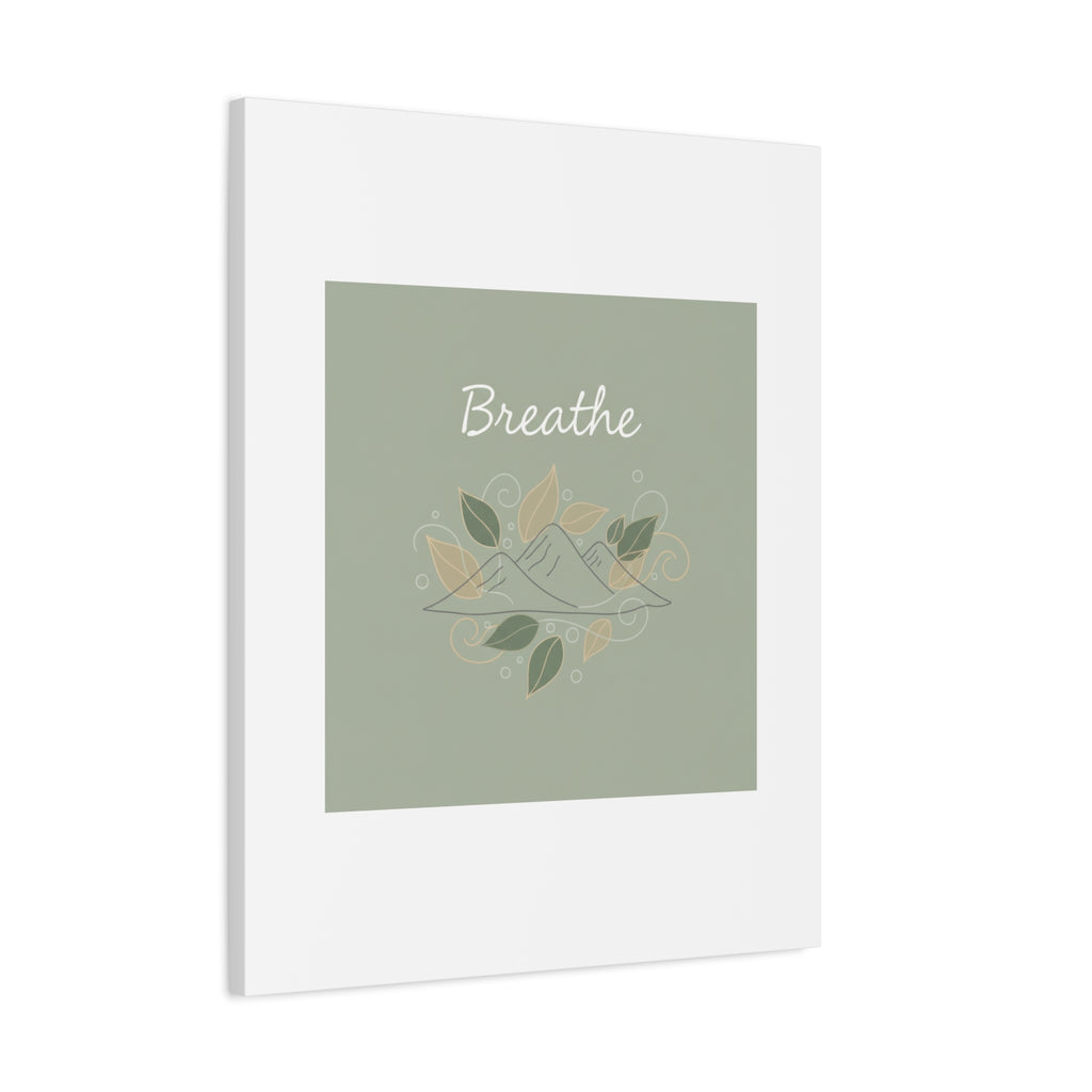 Breathe Mountain Line Canvas | Nature Symbols, Minimal Forest Wall Art