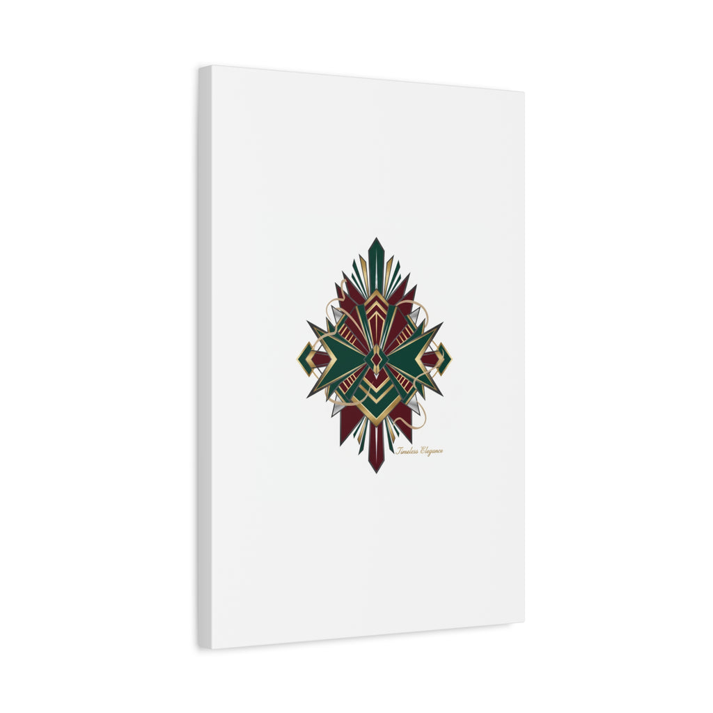 Art Deco geometric brass print Canvas | Neo-Deco chrome & gold fan motif
