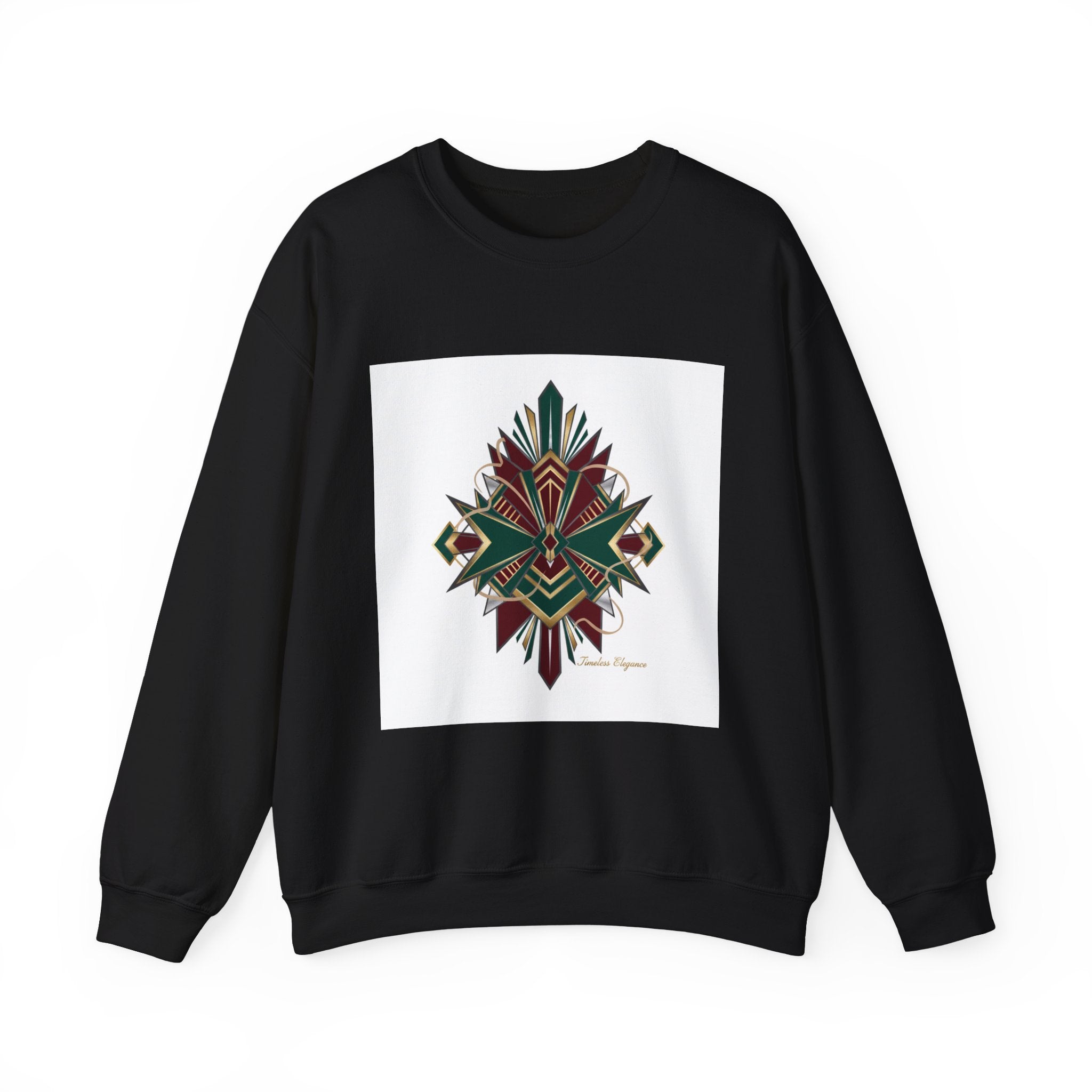 Dark Geometric Crest Crewneck | Gothic Occult Art Sweatshirt