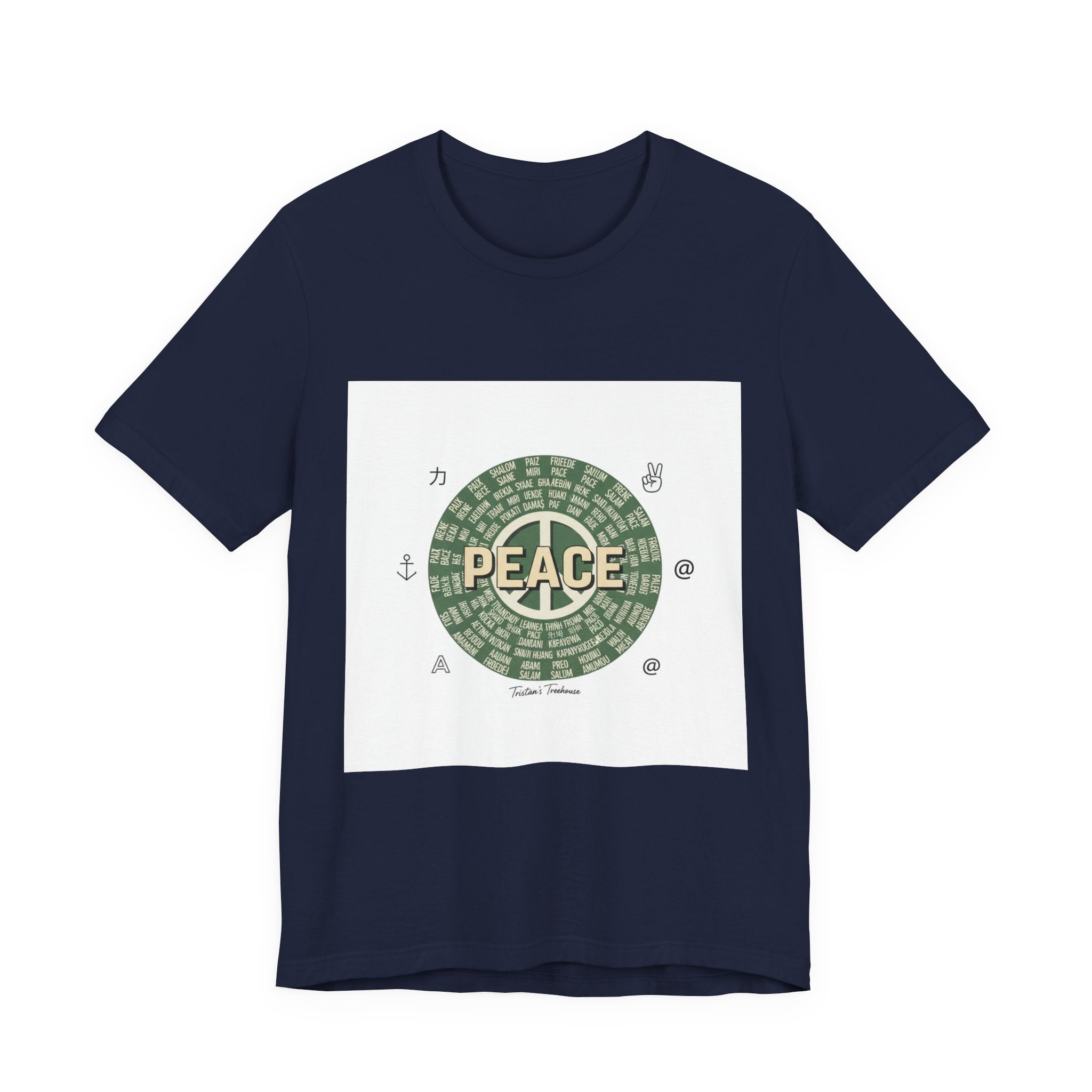 Handwritten Peace Doodle Tee | sketch aesthetic, handwritten message apparel