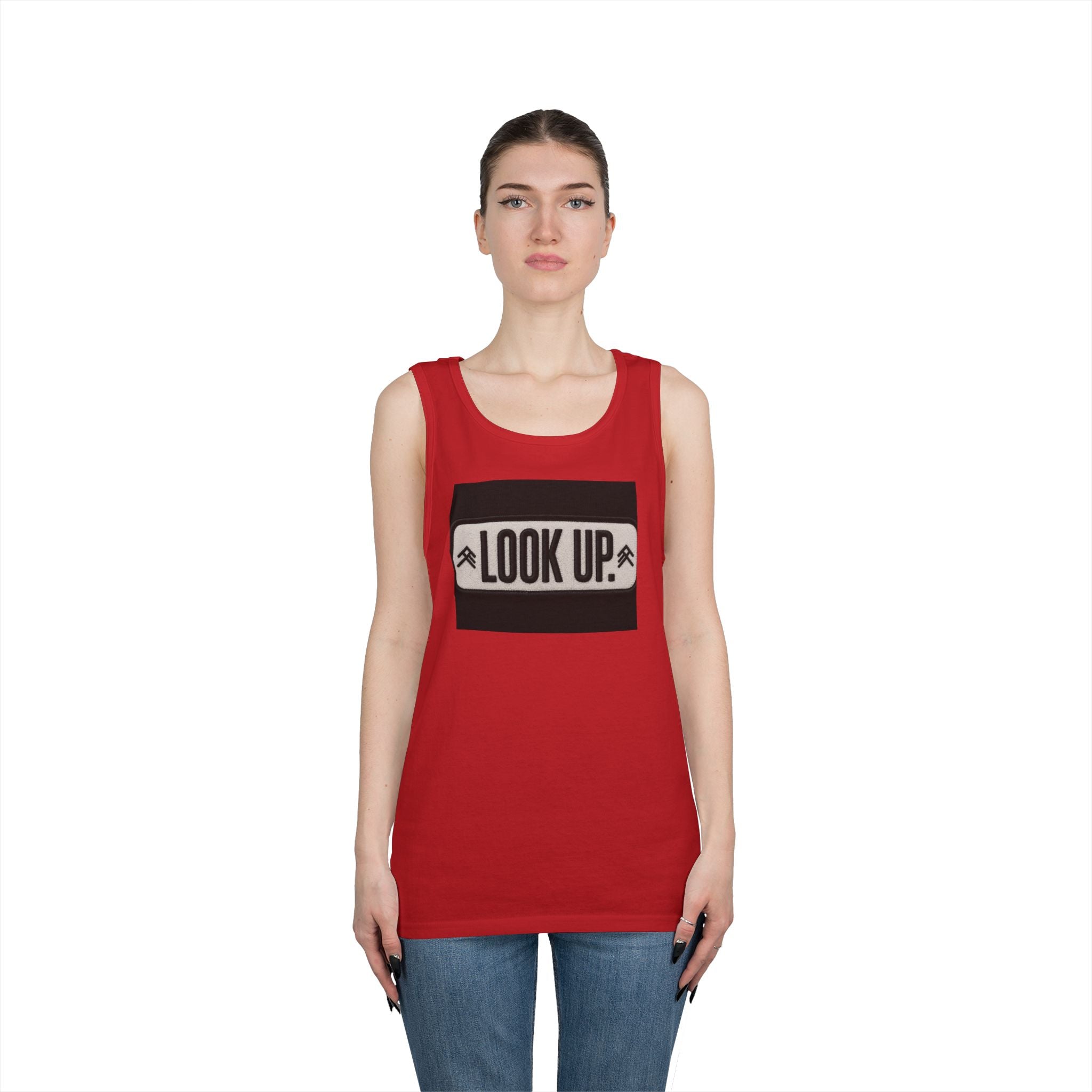 Look Up Tank Top — Inspirational Graphic Tank for Outdoors & Mindfulness
