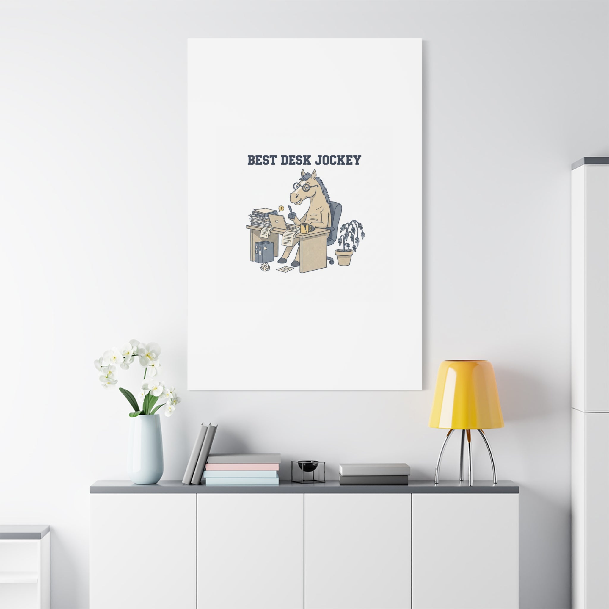 Best Desk Jockey Canvas, Workhorse Office Art | Corporate Burnout Parody