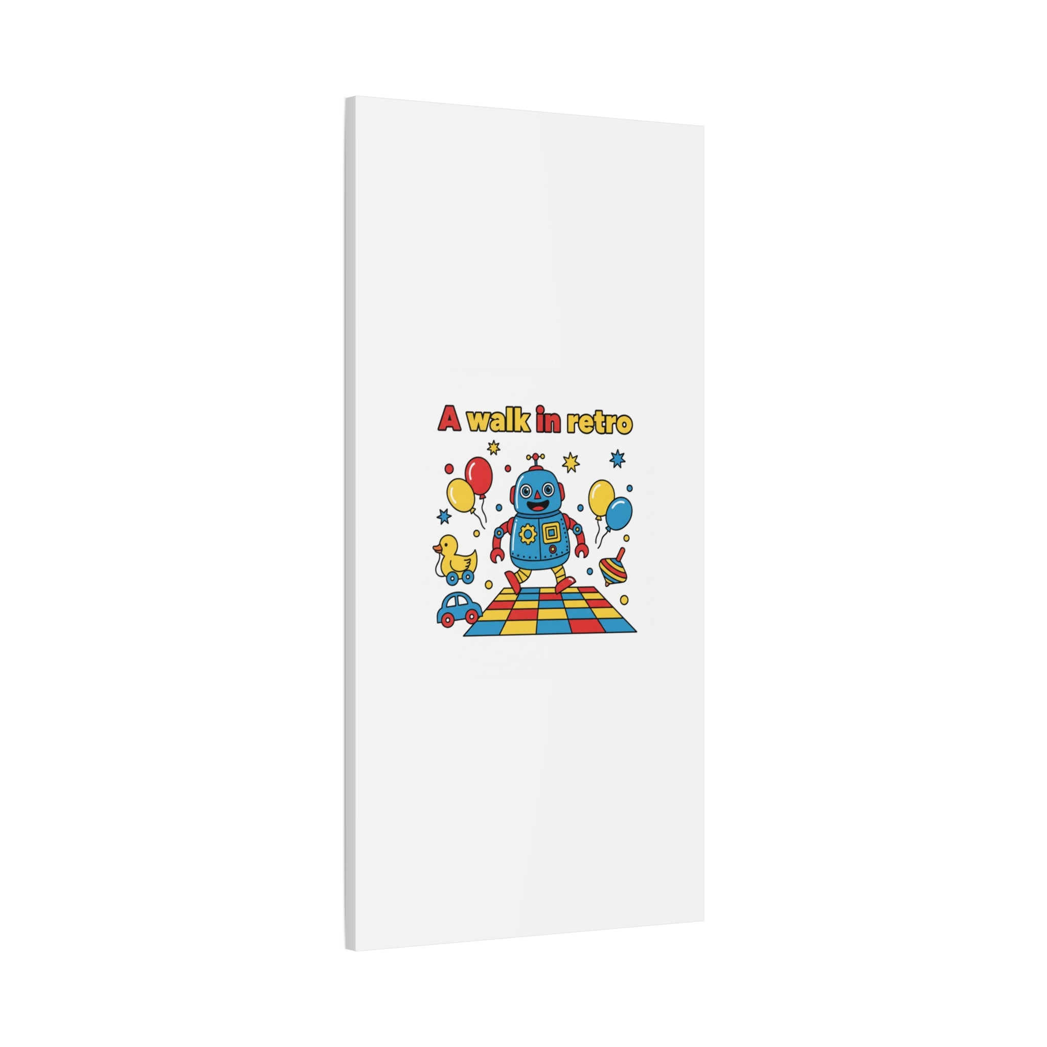 Retro Toy Robot Canvas | Throwback Kid, Primary Color Nostalgia