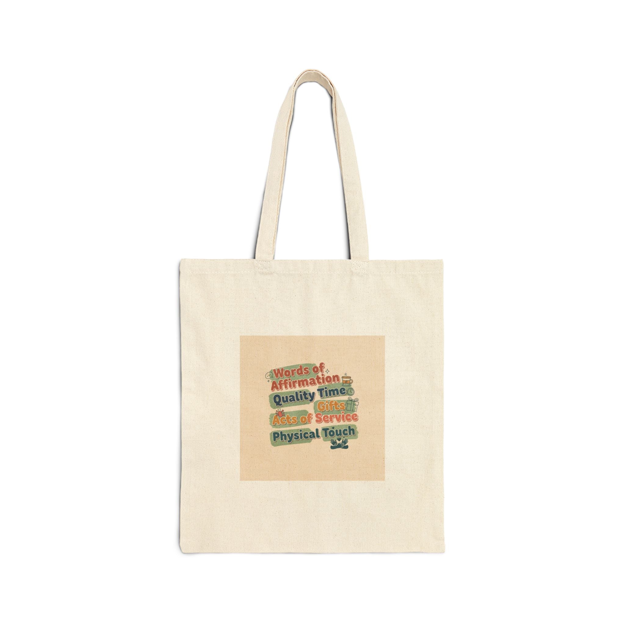 Love Languages Meme Tote | acts of snacks, quiet love canvas tote