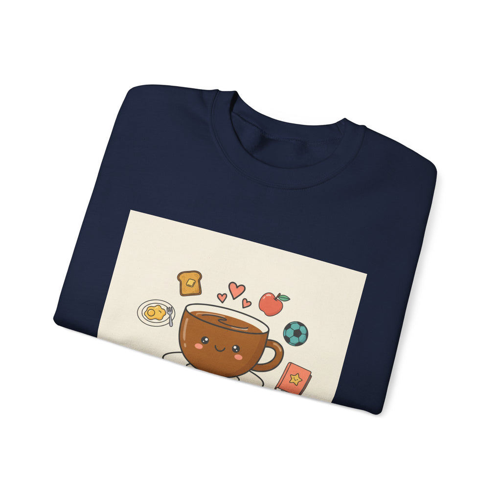 Morning Chaos Coffee Mom Sweatshirt | parenting morning humor, tired parent shirt