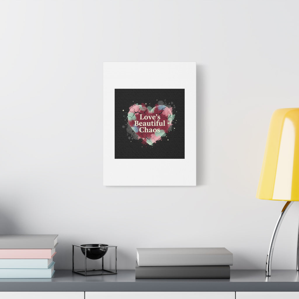 Love's Beautiful Chaos Canvas Print | Soft Grunge Hearts, Distressed Heart Art
