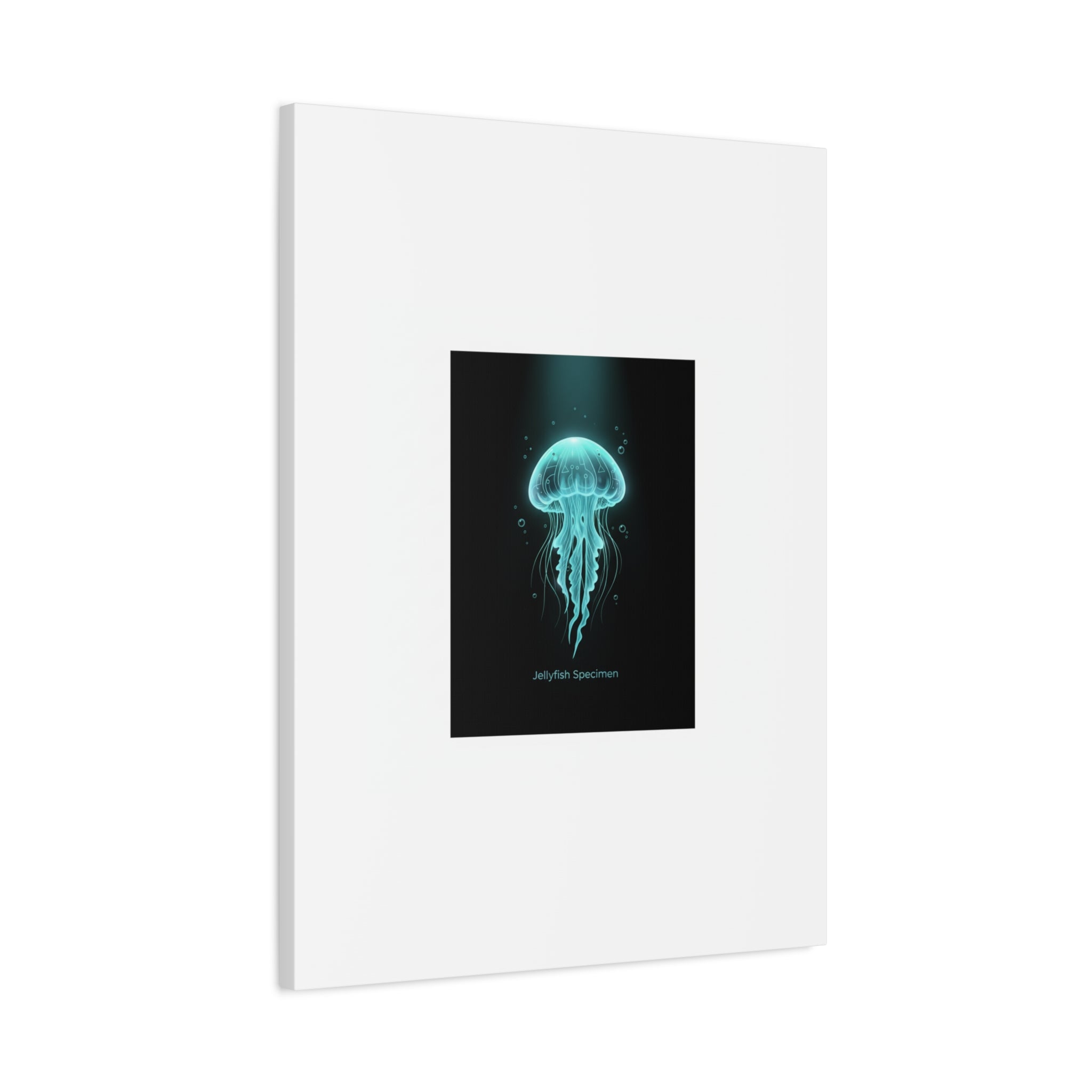 Bioluminescent Jellyfish Art Canvas | Deep Sea Aesthetic, Neon Glow