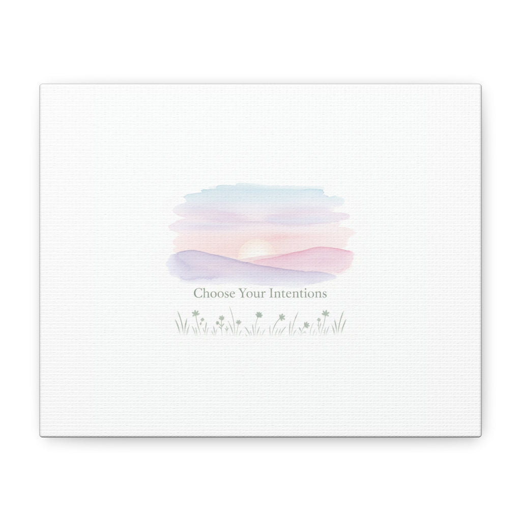 Choose Your Intentions Canvas, soft wellness poster, pastel gradient mindfulness art