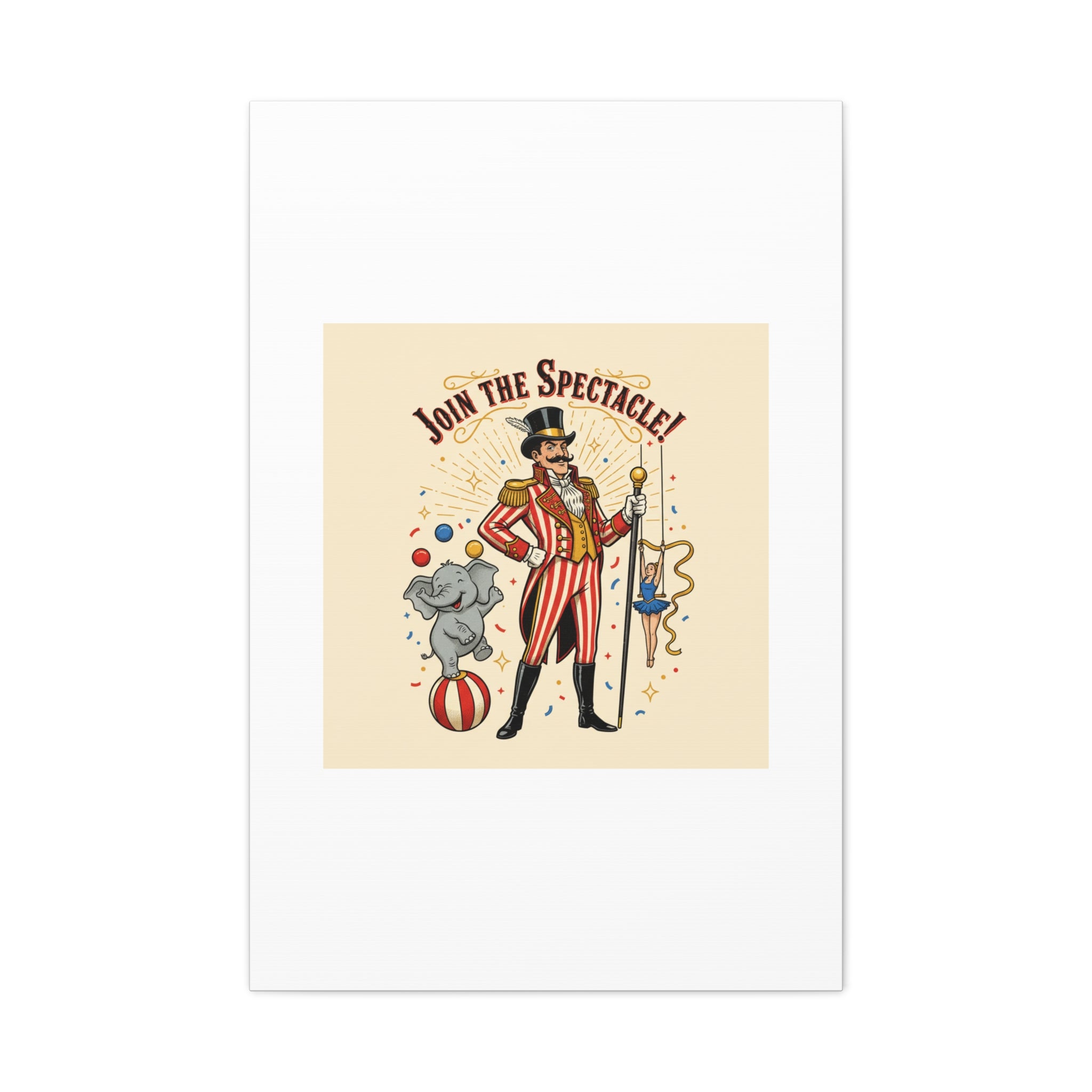 Join the Spectacle Circus Art Print | Matte Canvas, Stretched, Vintage Carnival Design