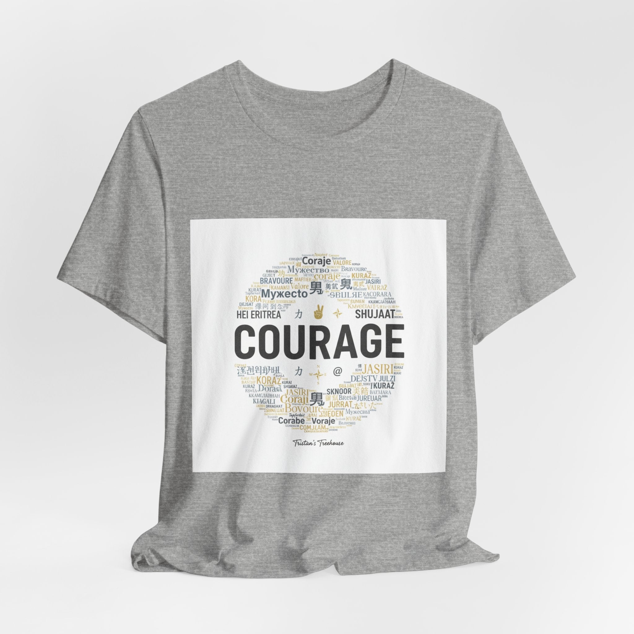 Courage Minimal Wordcloud Tee | Fresh-Start Minimalism, New Page Apparel