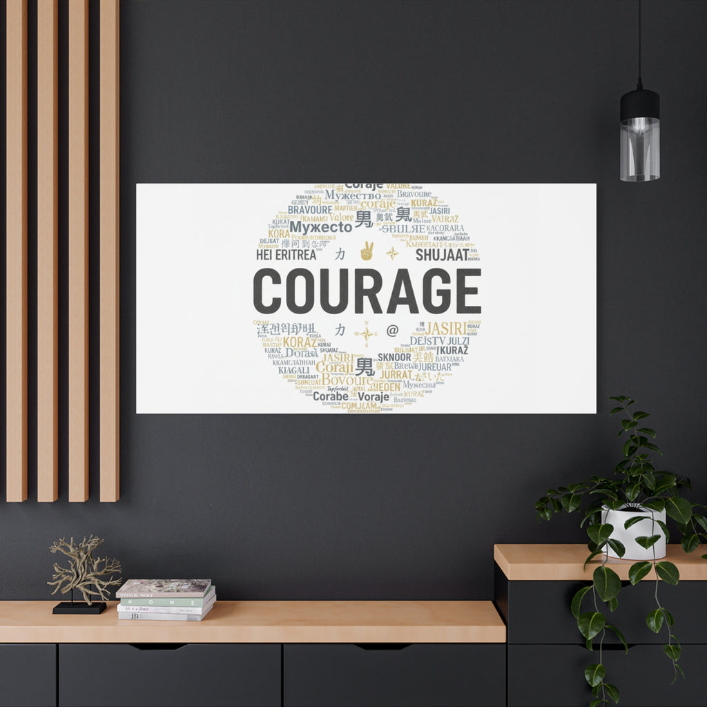 Courage Word Cloud Canvas | Fresh-Start Minimalism art print