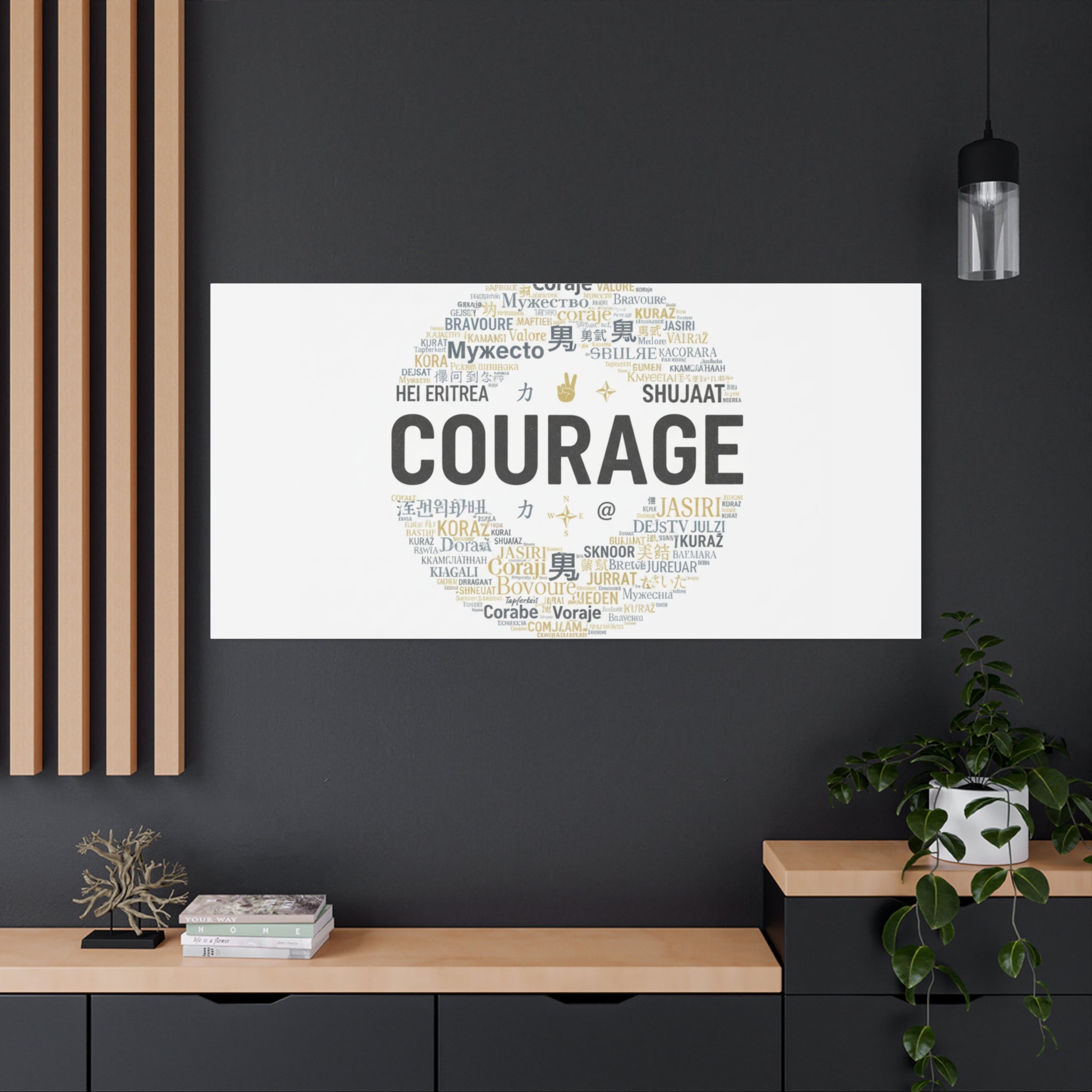 Courage Word Cloud Canvas | Fresh-Start Minimalism art print