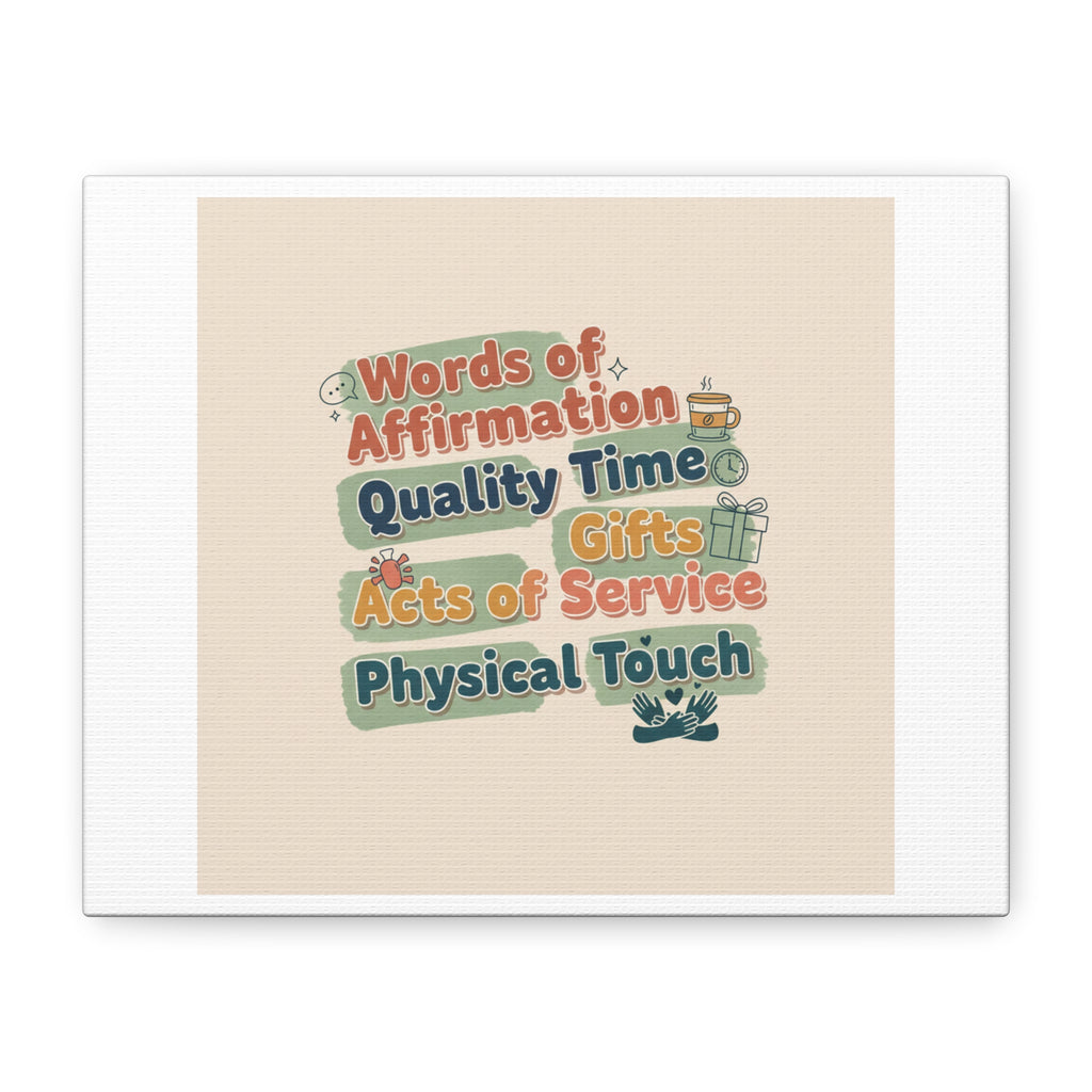 Love Languages List Matte Canvas Wall Art | love language meme, relationship humor