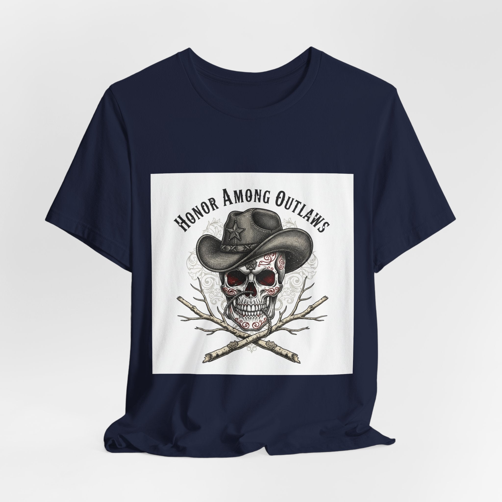 Western Skull Art Tee | cowboy horror shirt, gothic Americana
