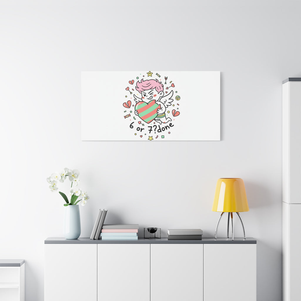 Weird Cupid heart illustration Canvas | Weird Valentine, quirky chaotic love