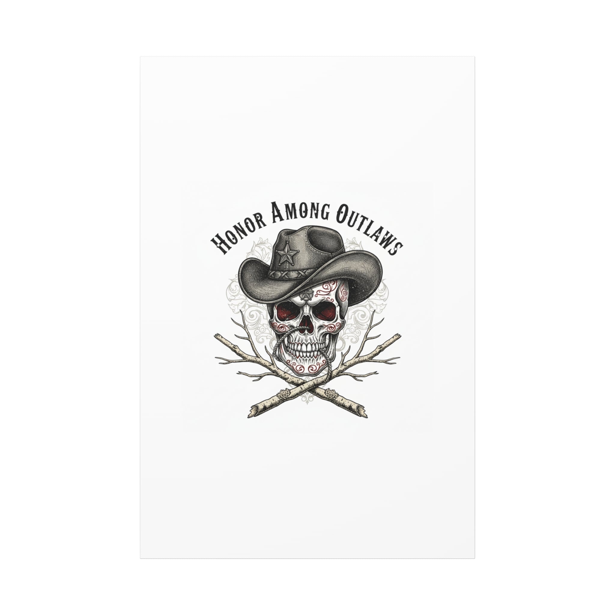 Honor Among Outlaws Canvas | Western Skull Art, Gothic Americana Desert Noir