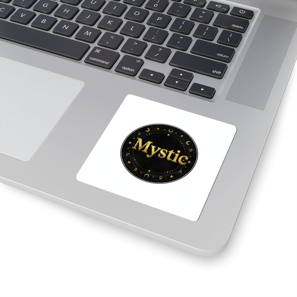 Mystic Circle Sticker | Tarot & Occult Typography, Witchy Metallic