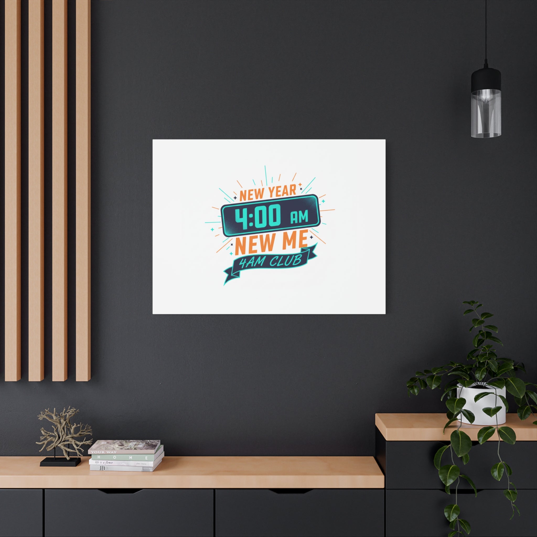 4AM Club New Year Graphic Canvas | Holiday Party Novelty, Festive New Year Decor