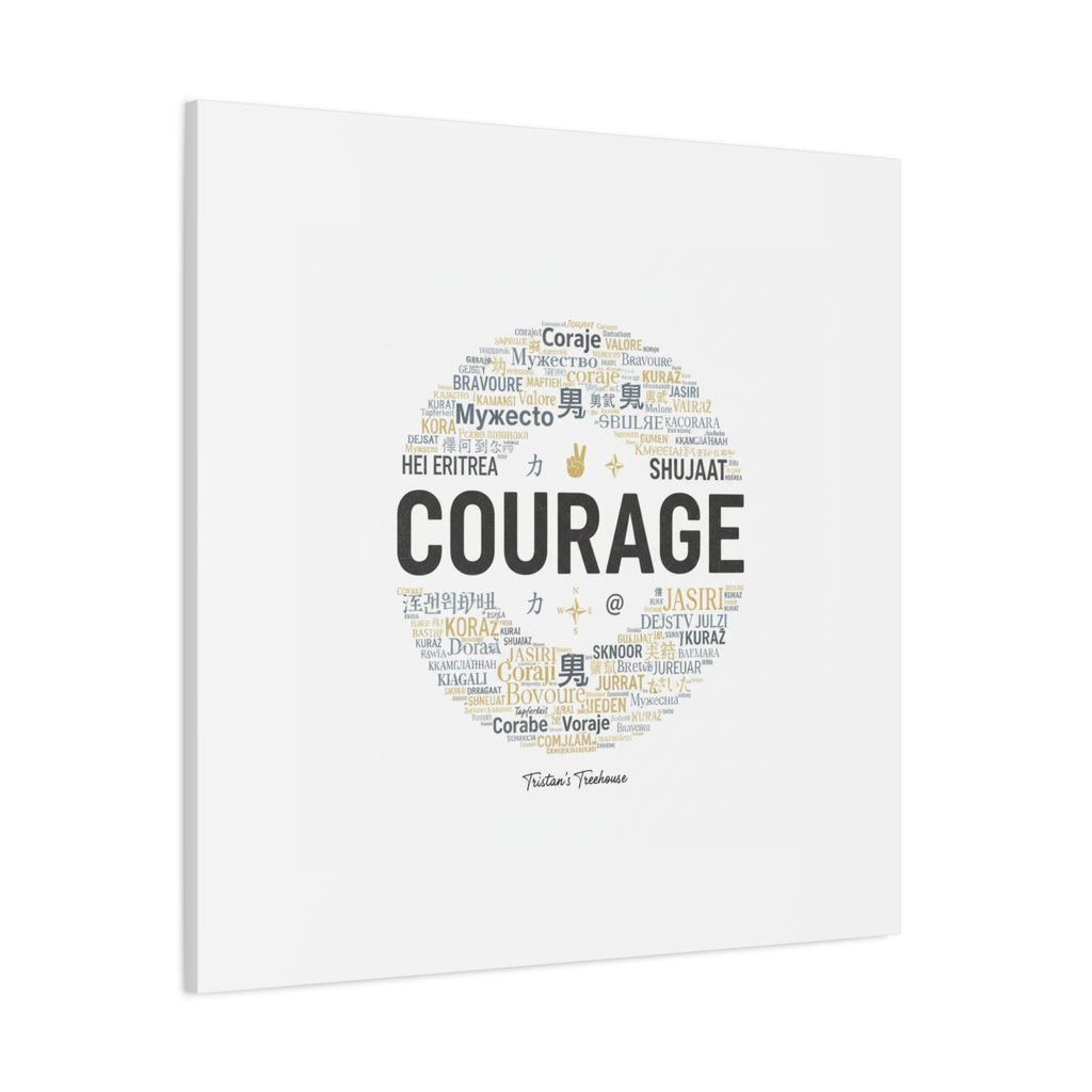 Courage Word Cloud Canvas | Fresh-Start Minimalism art print