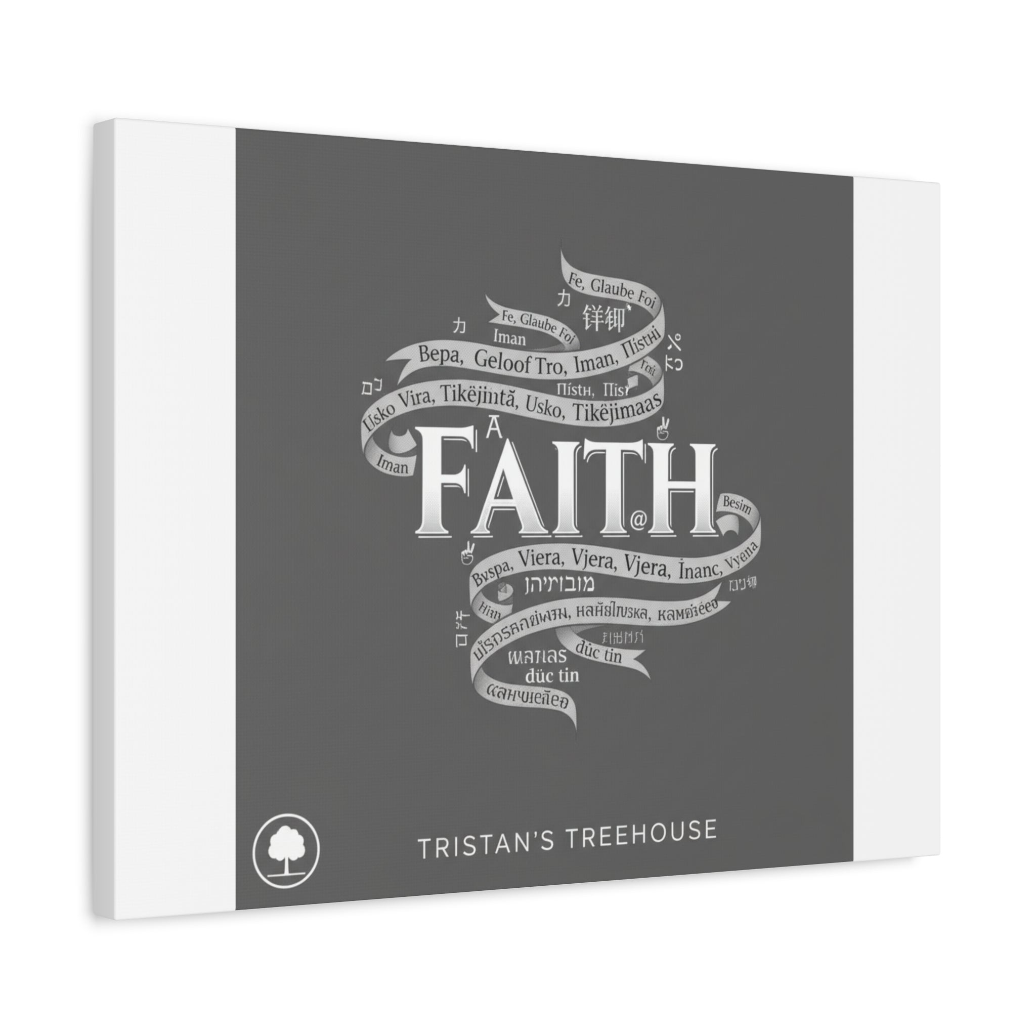 handwritten faith ribbon Canvas | sketch aesthetic, doodle design