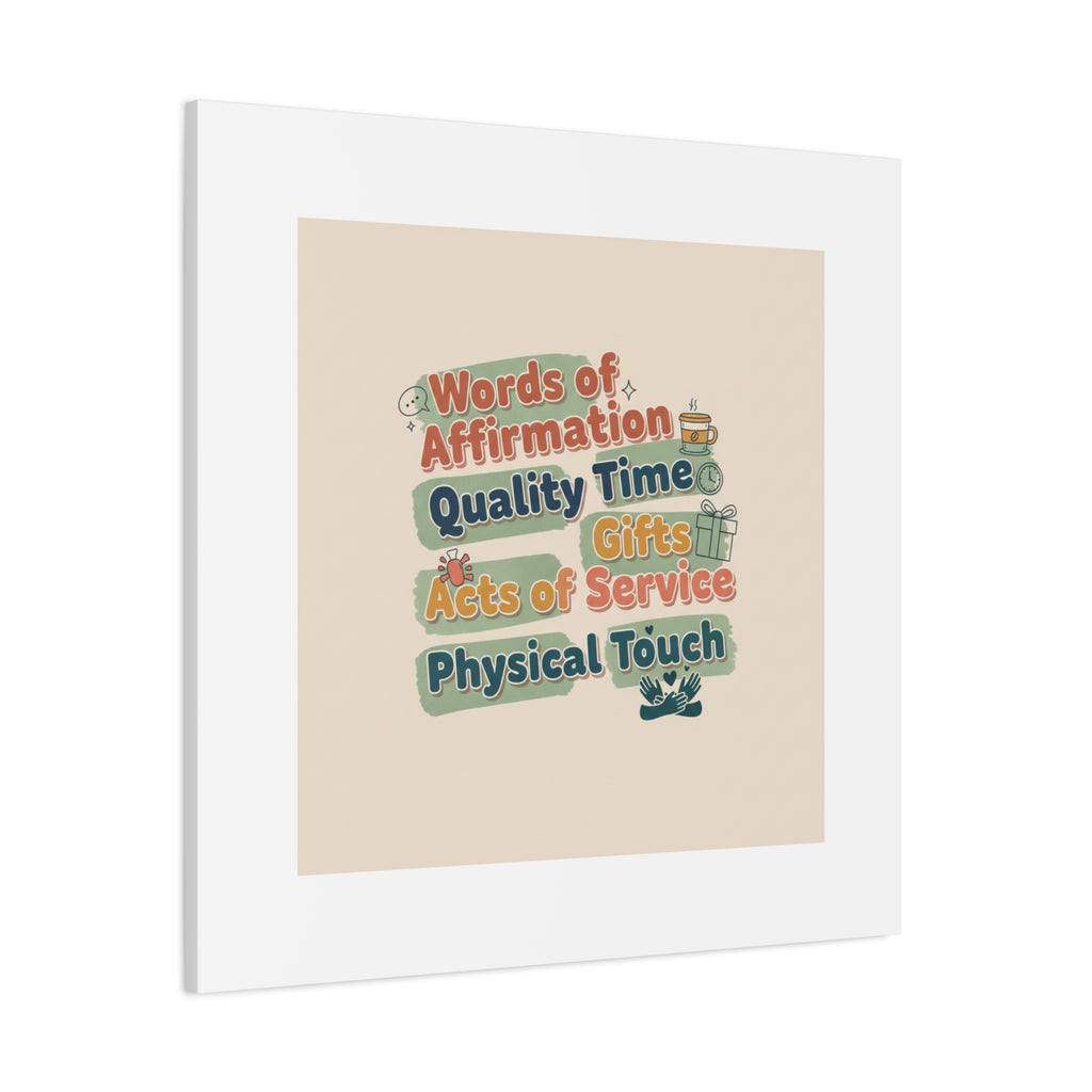 Love Languages List Matte Canvas Wall Art | love language meme, relationship humor