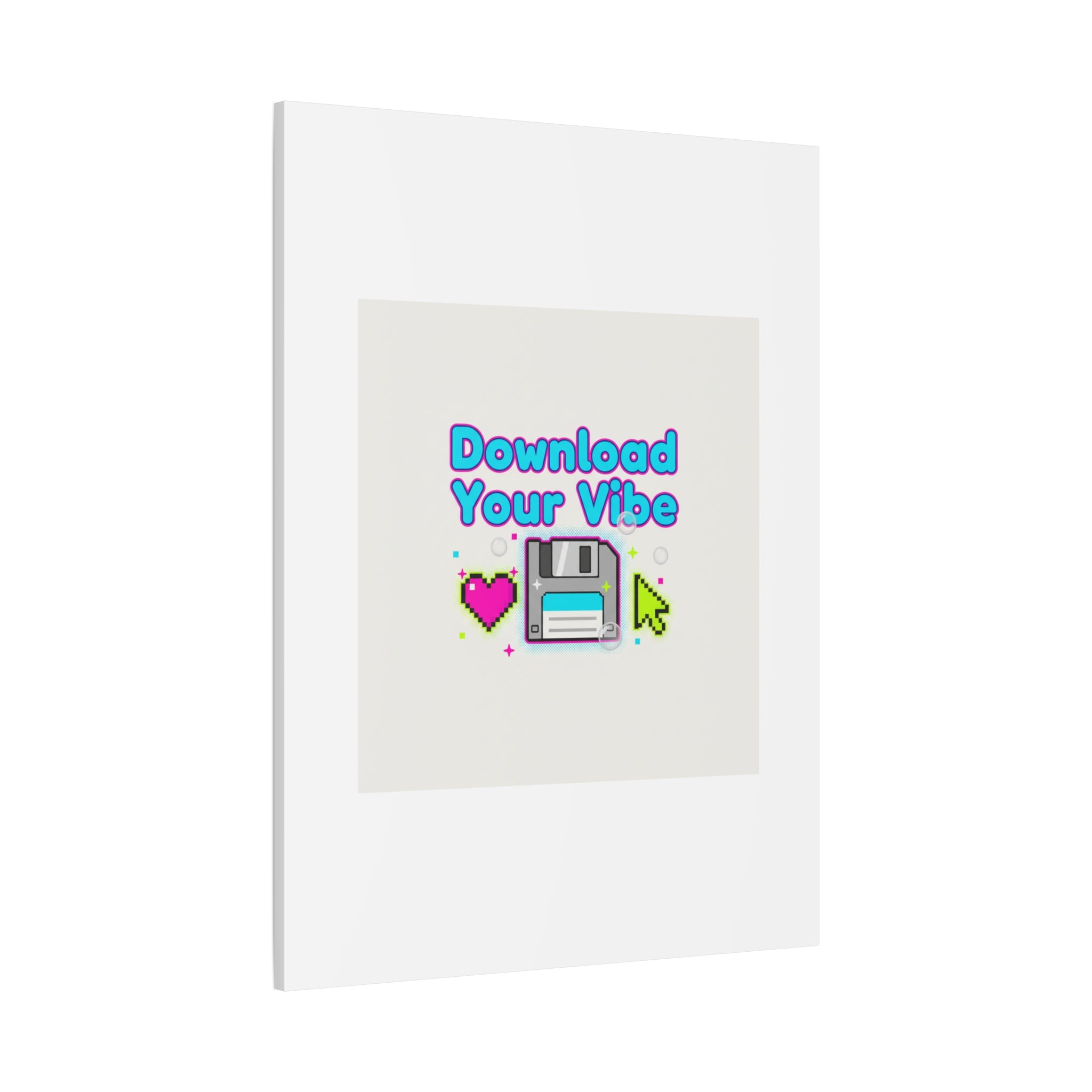 Download Your Vibe Canvas | Y2K Retro Tech, Pixel Floppy Disk Poster