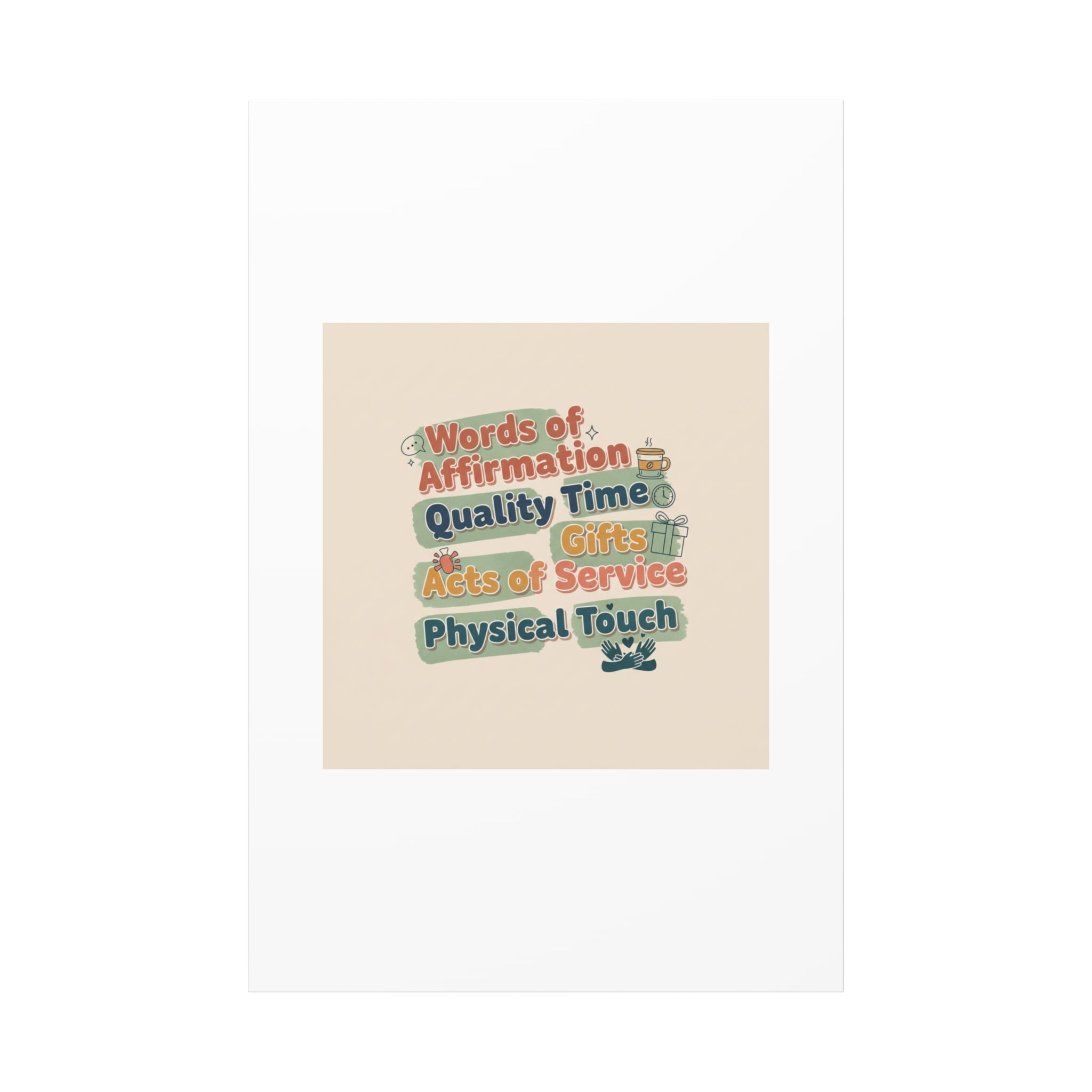 Love Languages List Matte Canvas Wall Art | love language meme, relationship humor
