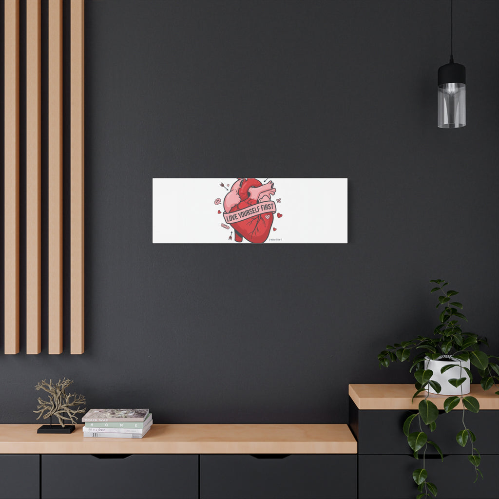 Love Yourself First Canvas, Hearts-with-a-Twist, Anti-Valentine Art
