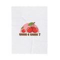 6 7 Cherry Retro Graphic Blanket | Kawaii Fruit Print