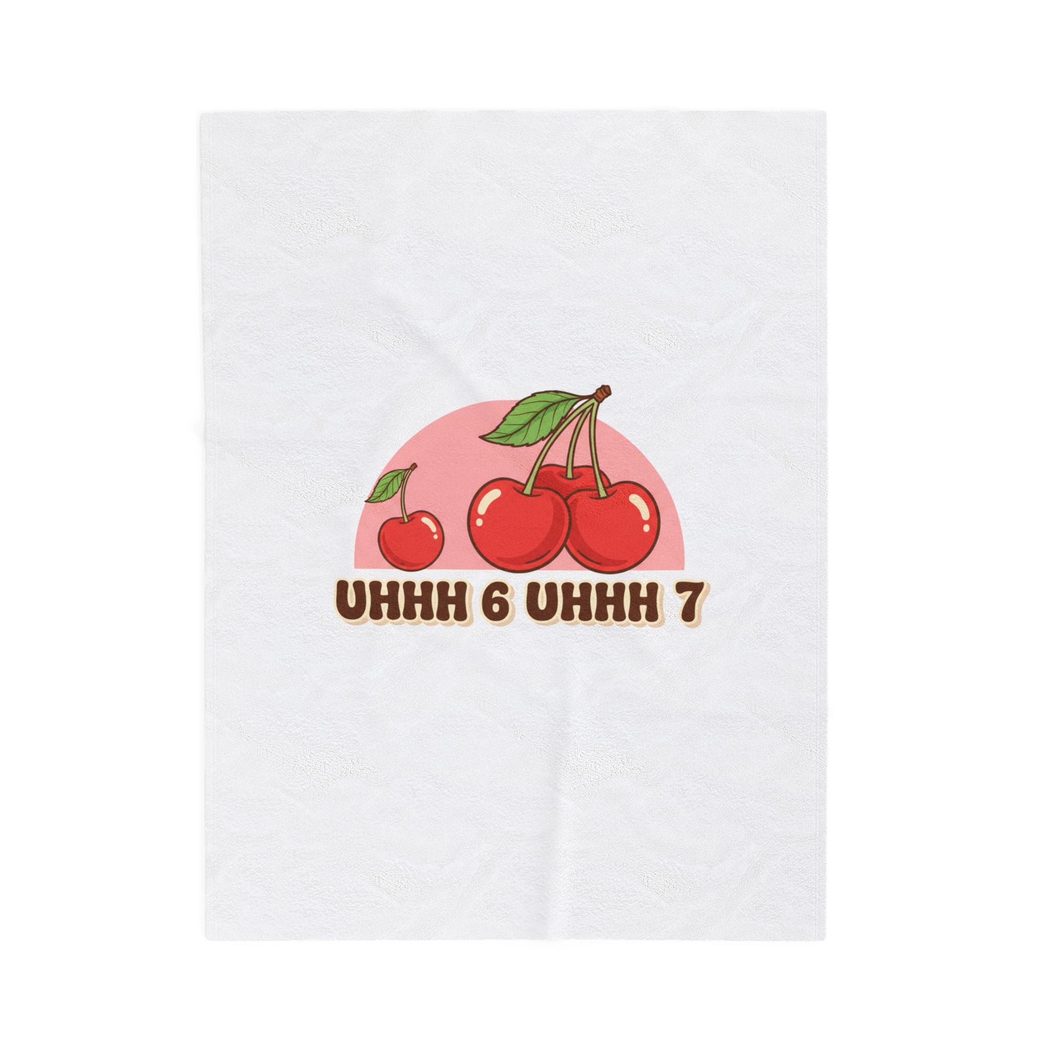 6 7 Cherry Retro Graphic Blanket | Kawaii Fruit Print