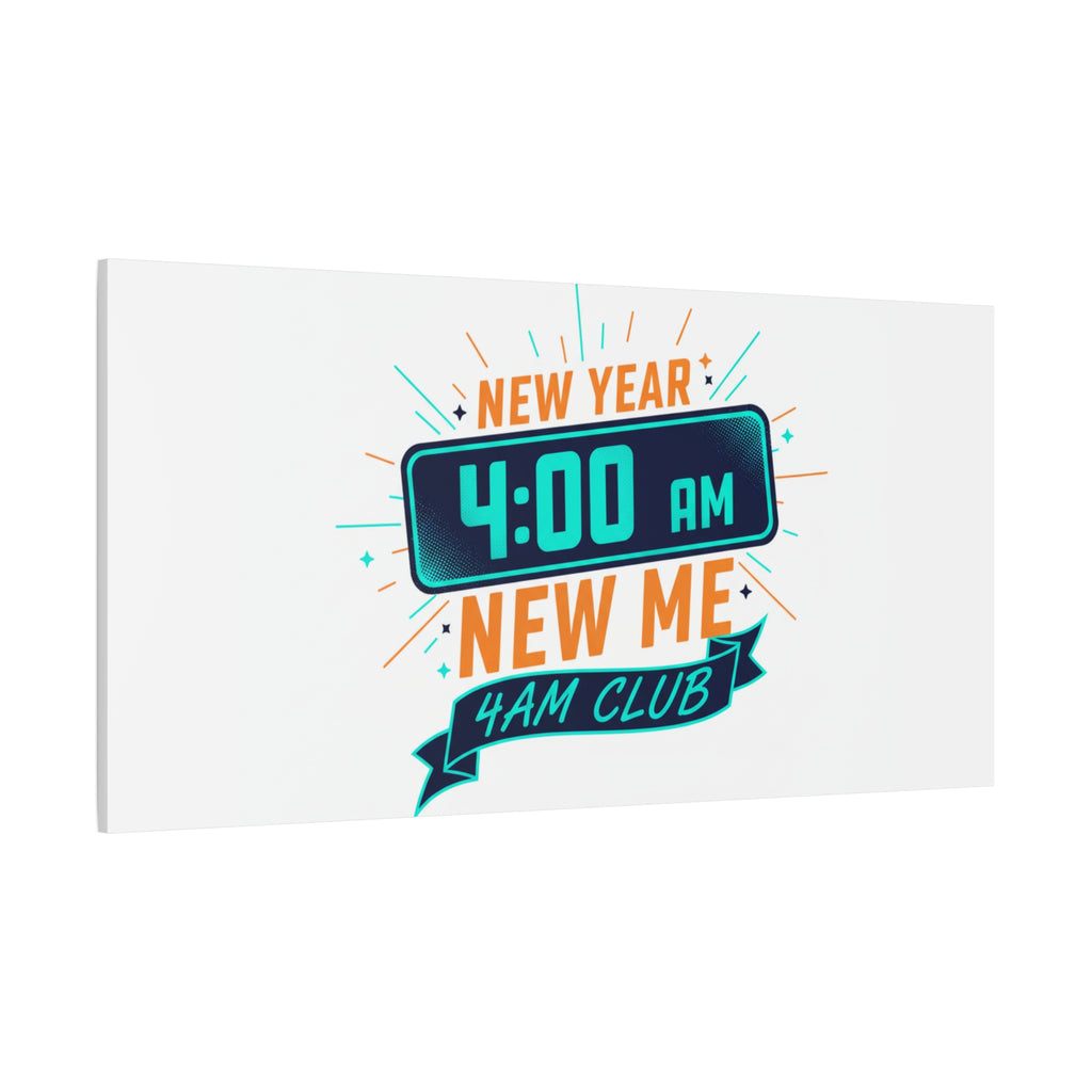 4AM Club New Year Graphic Canvas | Holiday Party Novelty, Festive New Year Decor